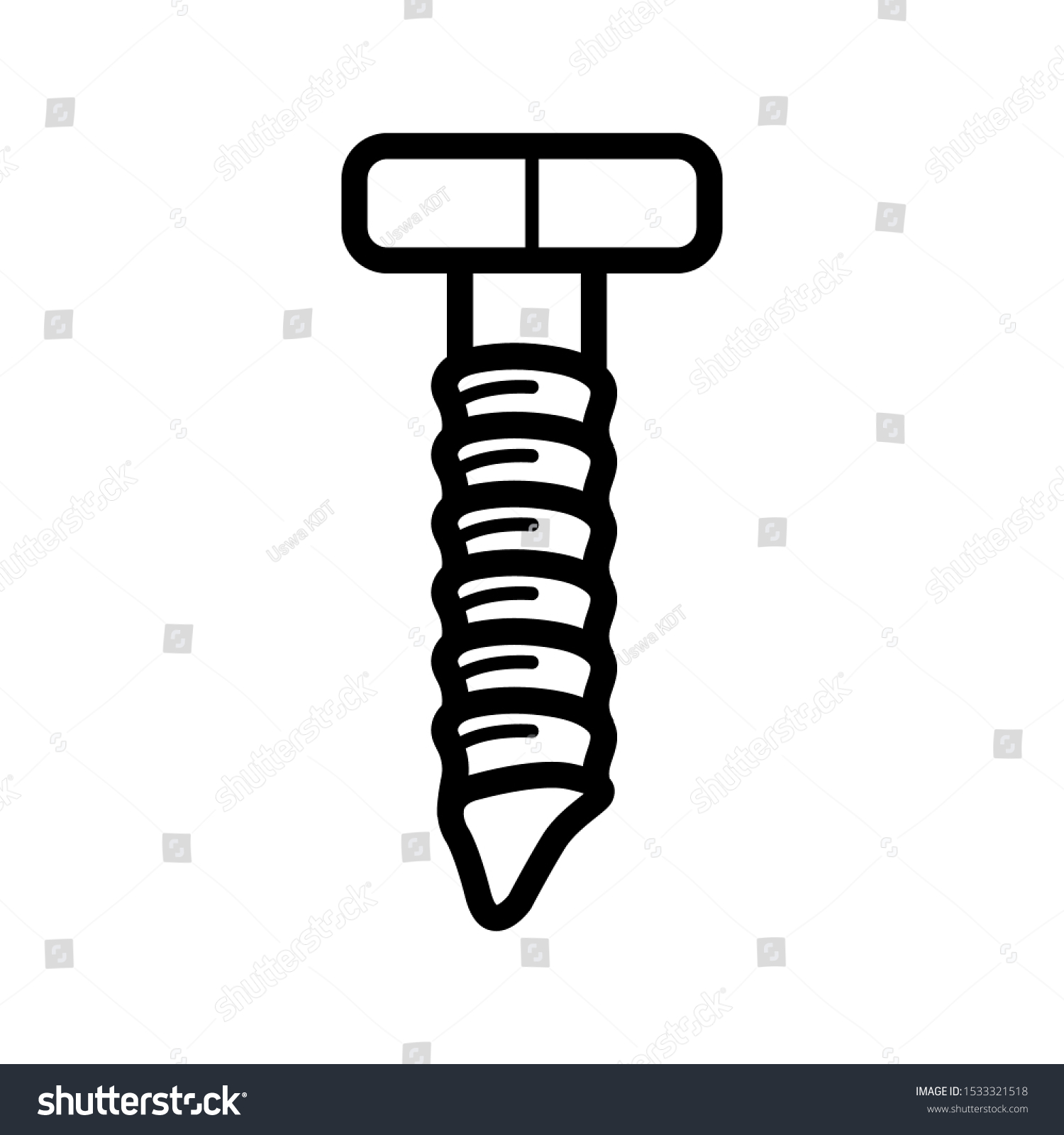 Screw Isolated On White Background Vector Stock Vector (Royalty Free ...