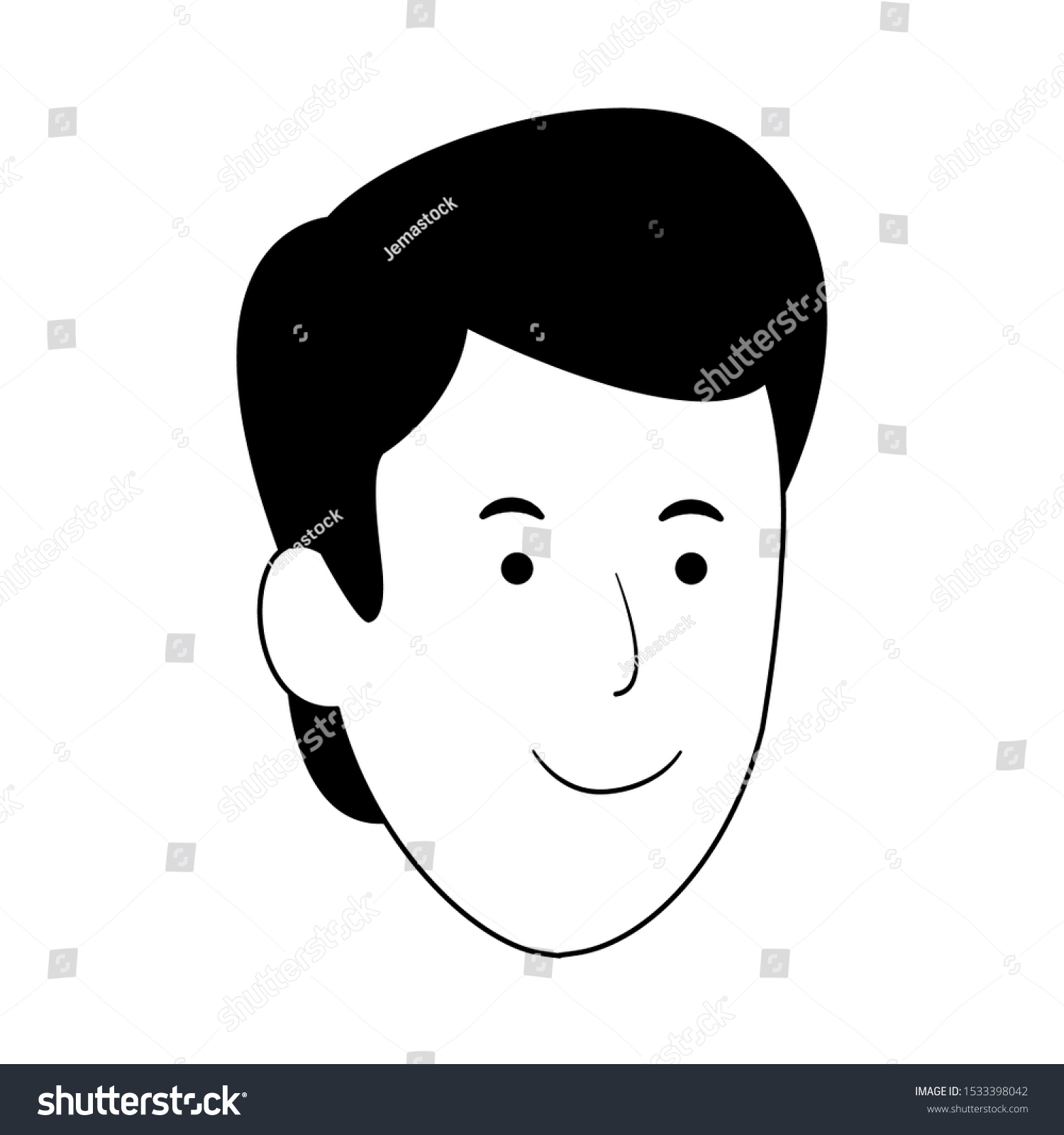 Cartoon Boy Face Icon Over White Stock Vector (Royalty Free) 1533398042 ...