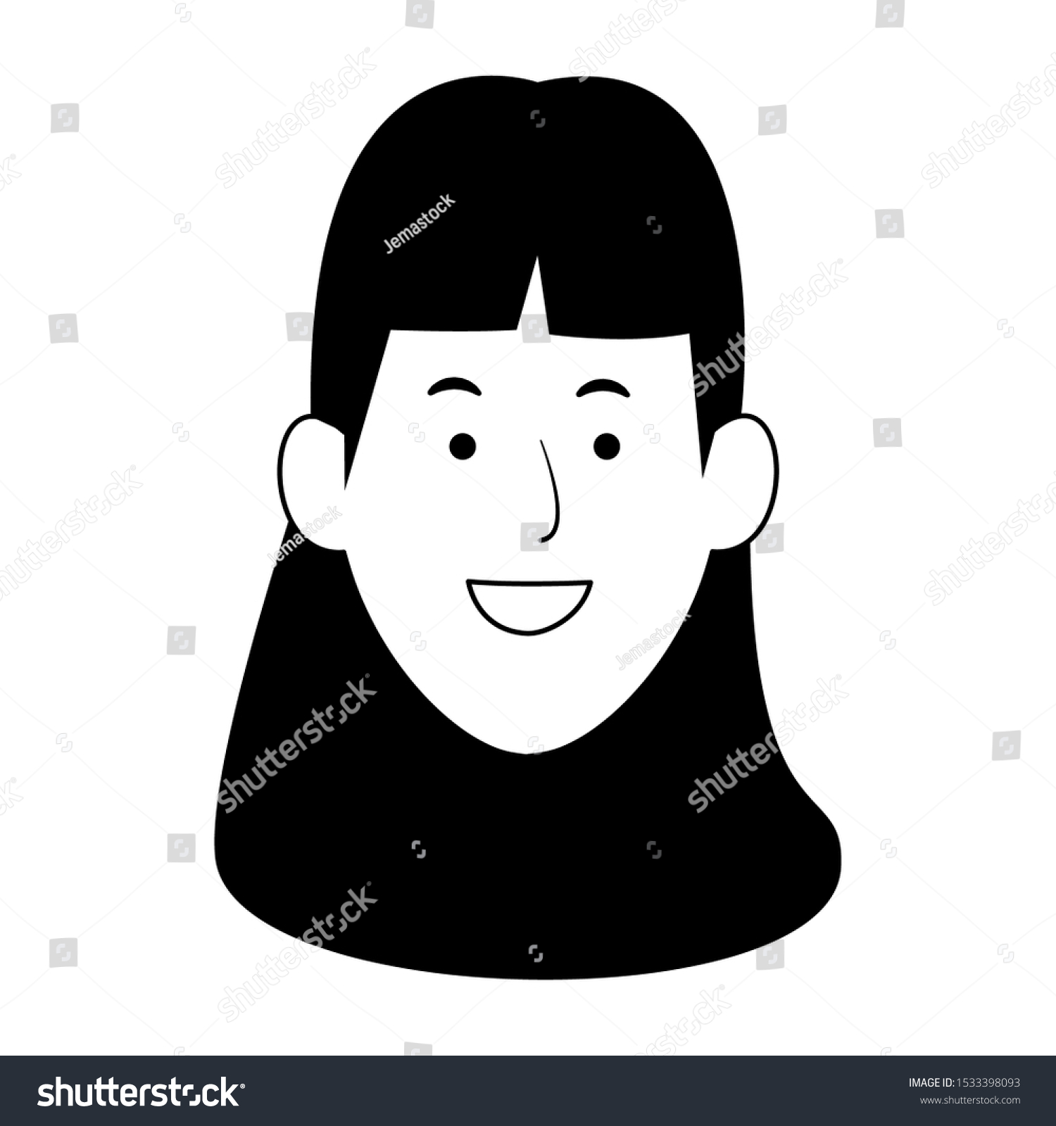 Cartoon Woman Face Icon Over White Stock Vector Royalty Free 1533398093 Shutterstock 1653