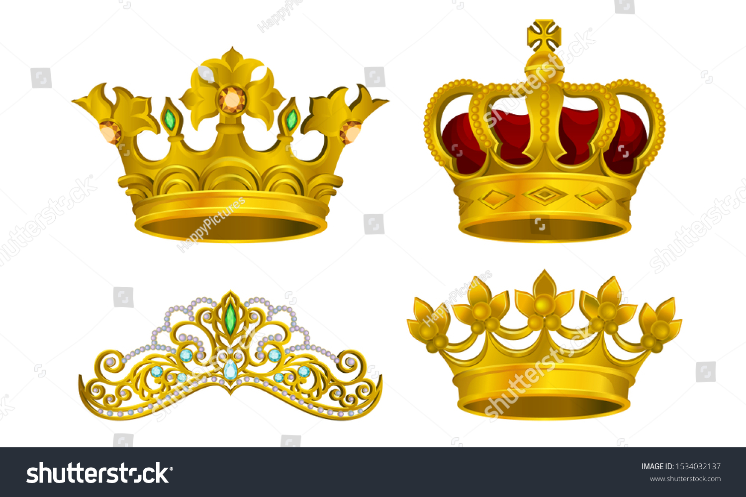 Royal Golden King Jewelry Vector Illustrated Stock Vector (Royalty Free ...