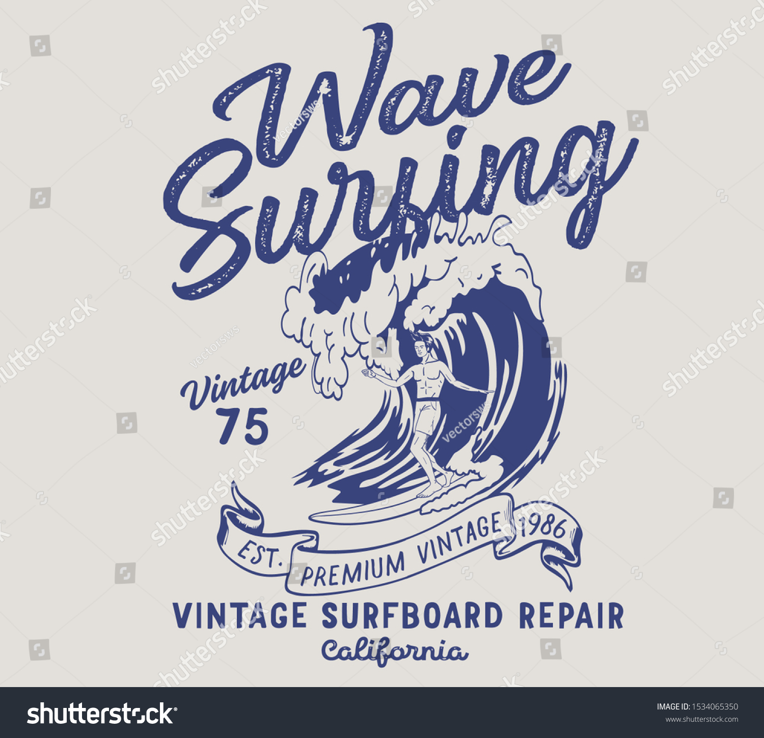 Vector Wave Surf Rider Illustration Stock Vector (Royalty Free ...