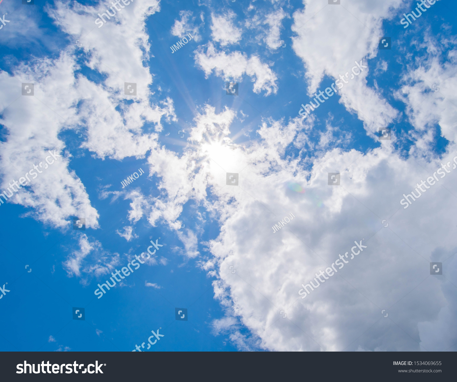 Beautiful Sunny Sky Background White Clouds Stock Photo 1534069655 ...