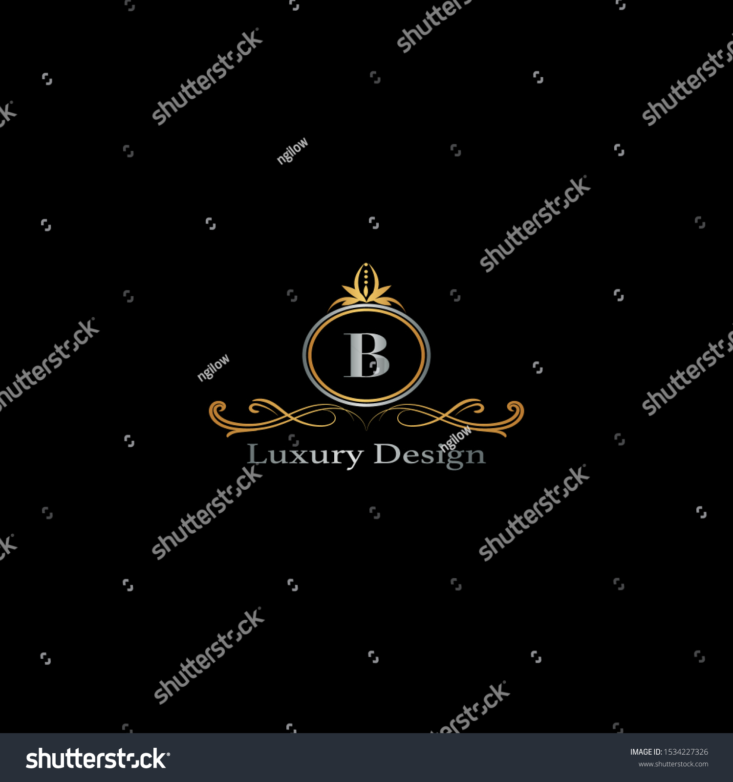 Golden Abstract Luxury Letter B Logo Stock Vector (Royalty Free ...