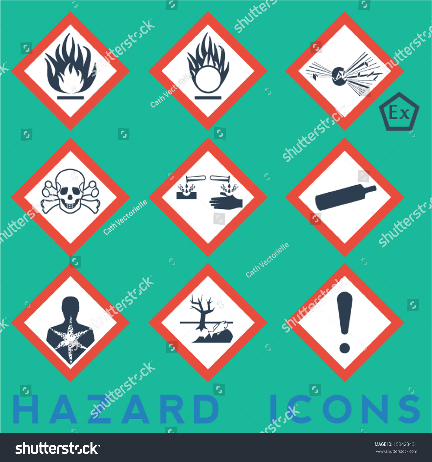 Hazard Icons 9 1 Package Symbols Stock Vector (Royalty Free) 153423431 ...