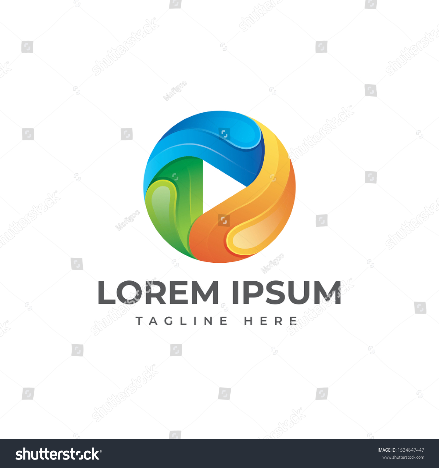 Colorful Media Logo Design Vector Illustration Stock Vector (Royalty ...