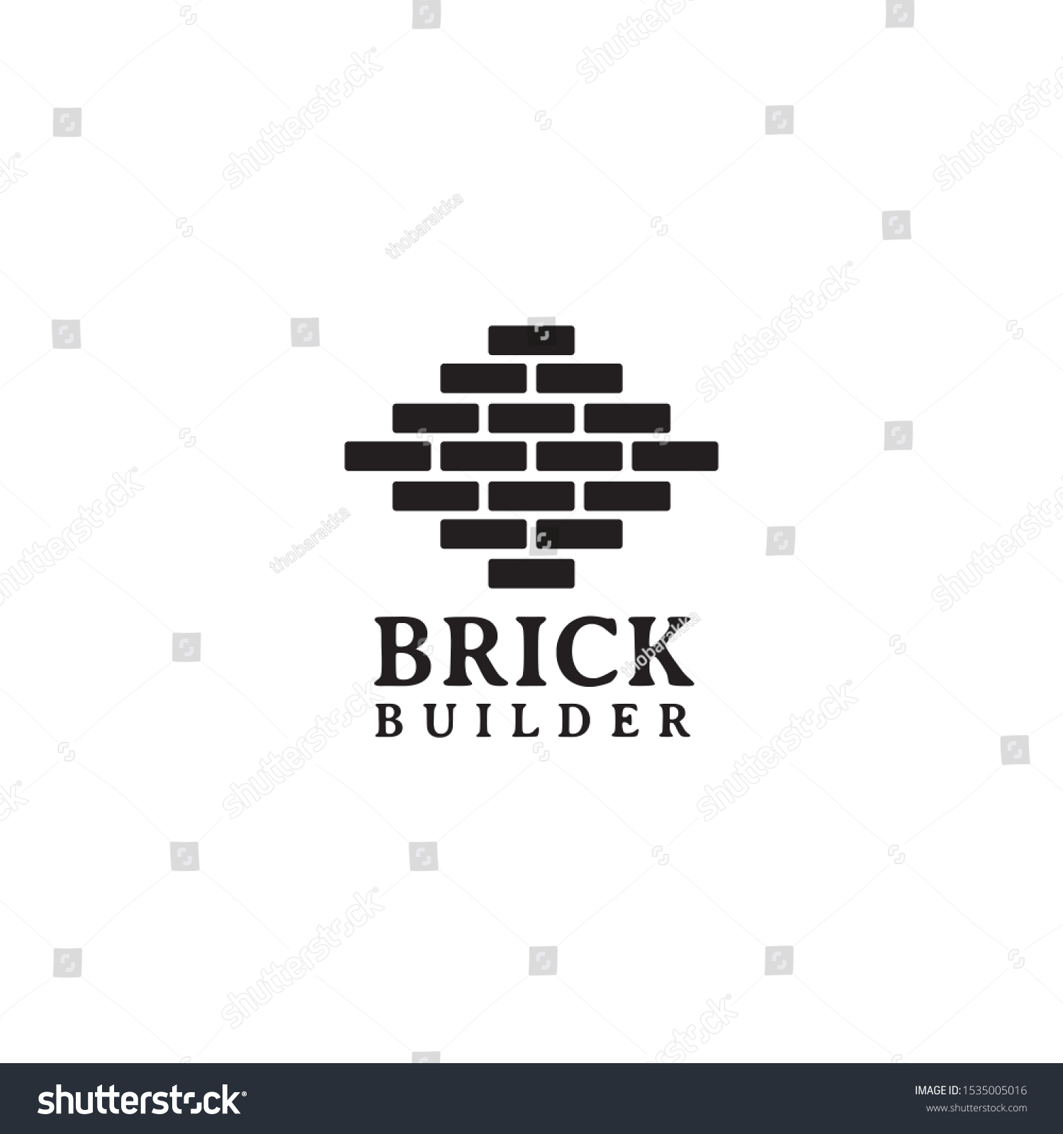 Brick Builder Logo Design Vector Template Stock Vector (Royalty Free ...