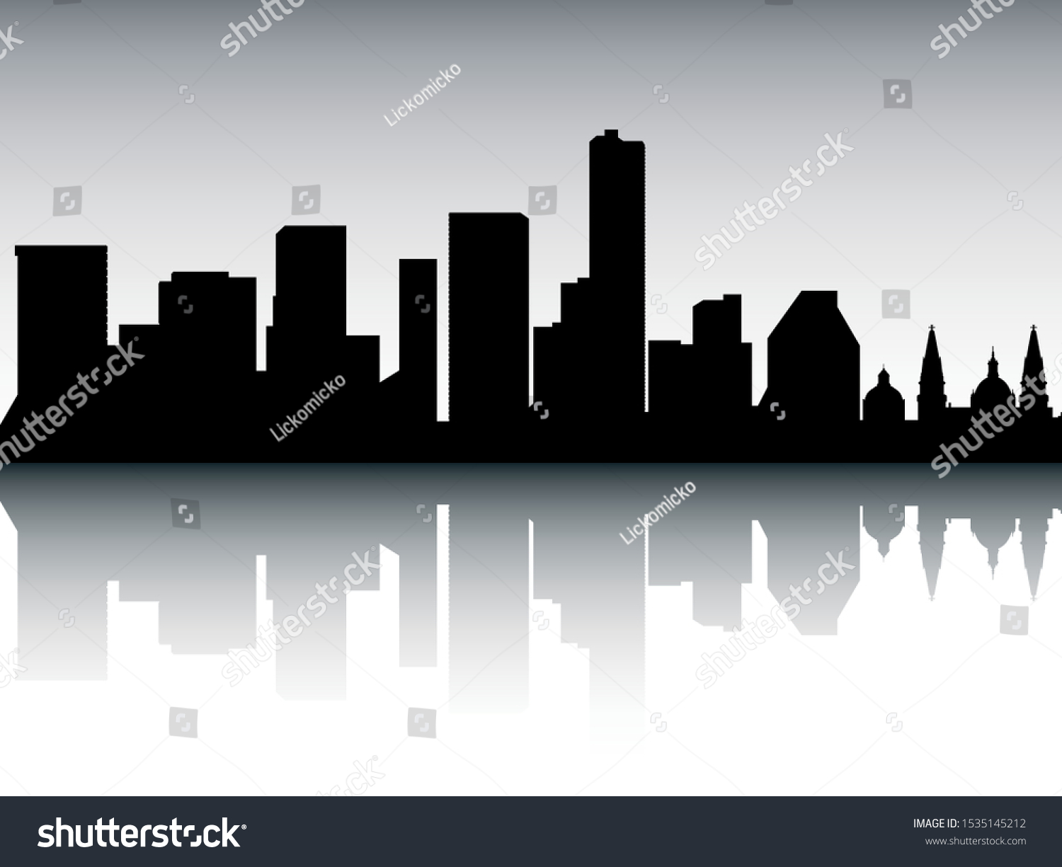 Silhouette Skyline Panorama Guadalajara Mexico Stock Vector (Royalty ...