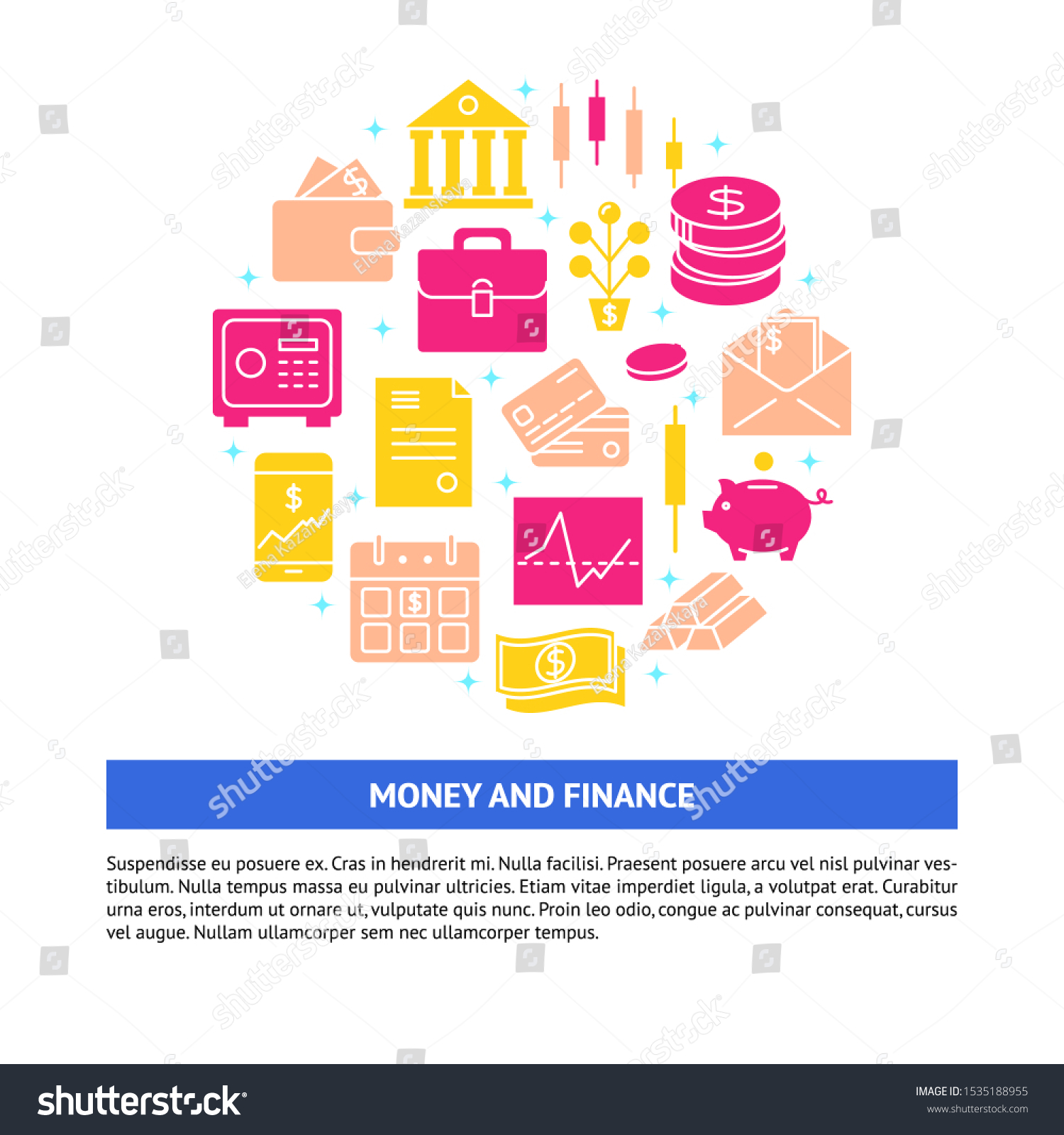 Finance Money Round Concept Flat Style Stock Vector (Royalty Free ...