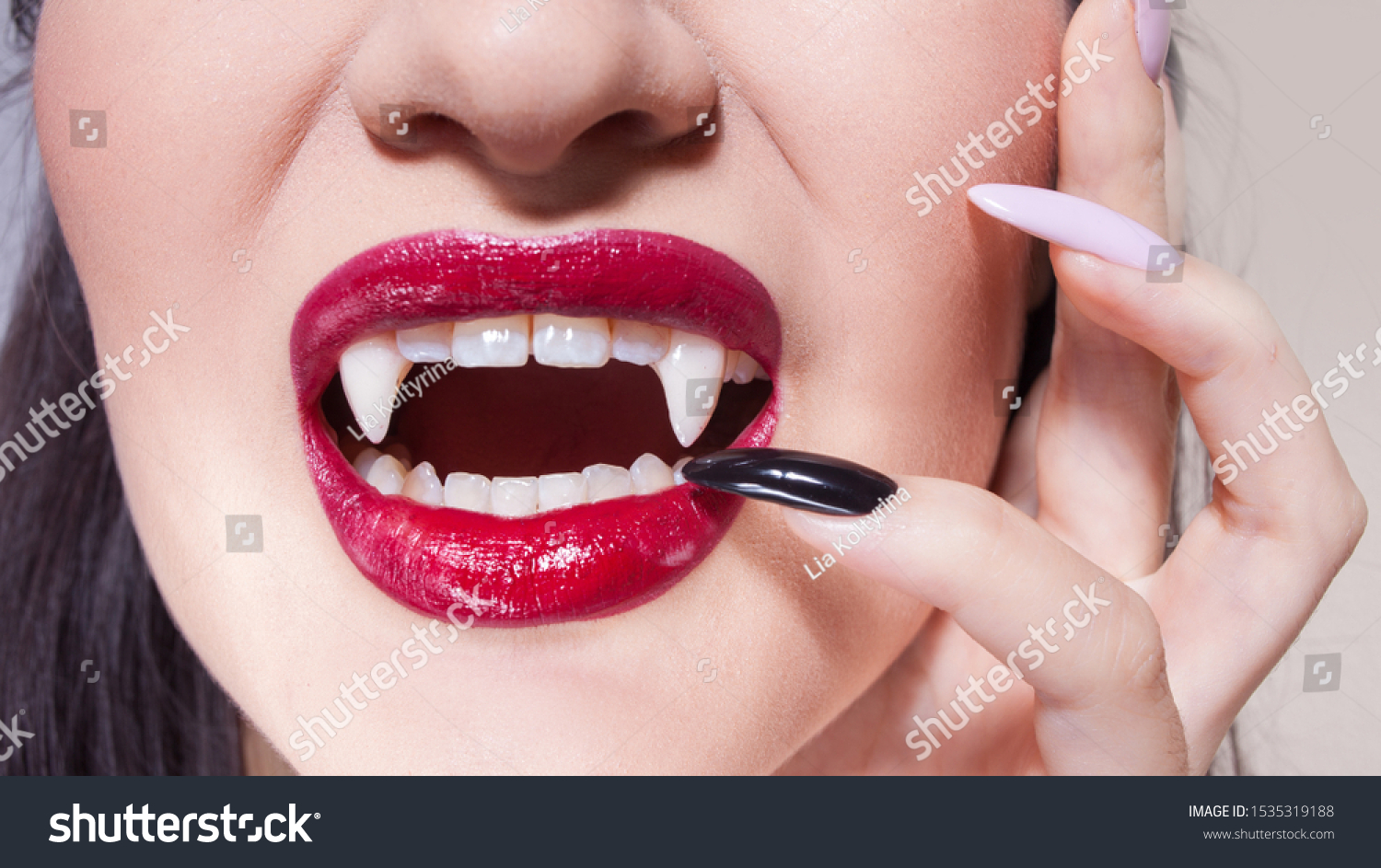 Sexy Vampire Womens Lips Red Lipstick Stock Photo Shutterstock