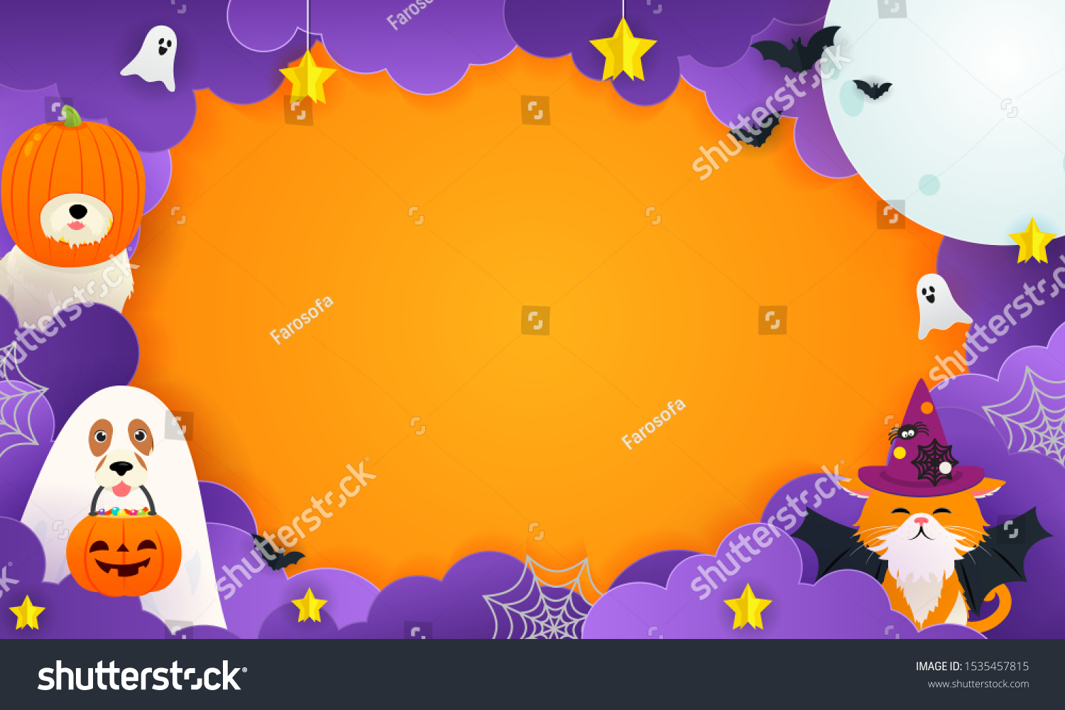 Happy Halloween Background Vector Illustration Cute Stock Vector ...