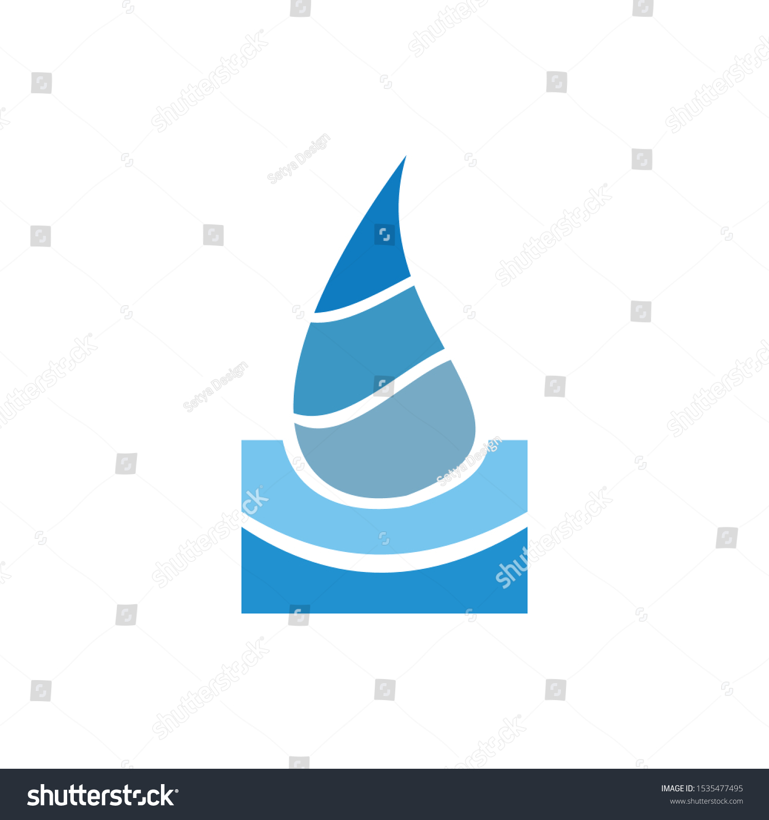 Blue Water Logo Illustration Vector Stock Vector Royalty Free