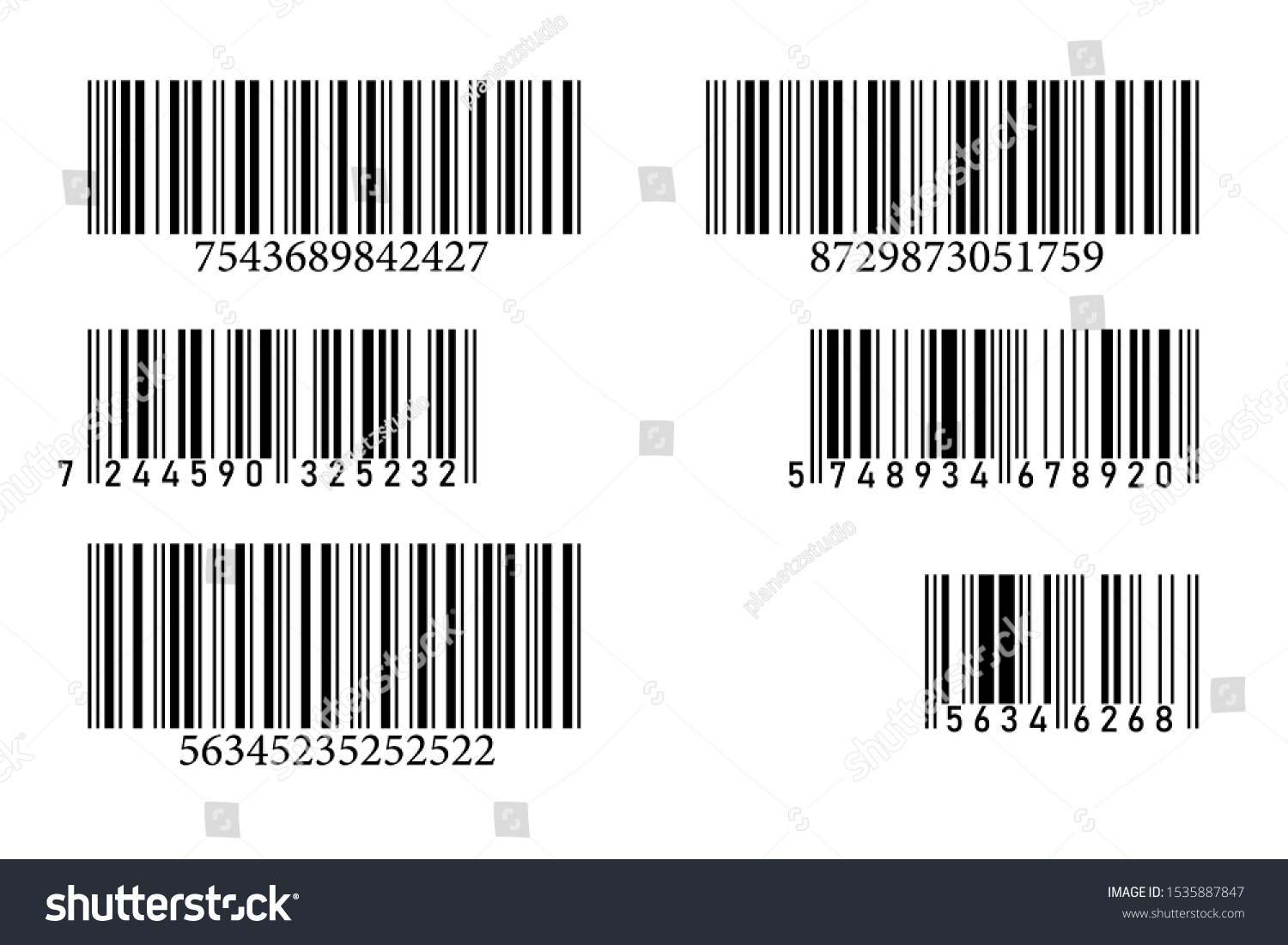 Set Barcode Icon Vector Numbers Pattern Stock Vector (Royalty Free ...