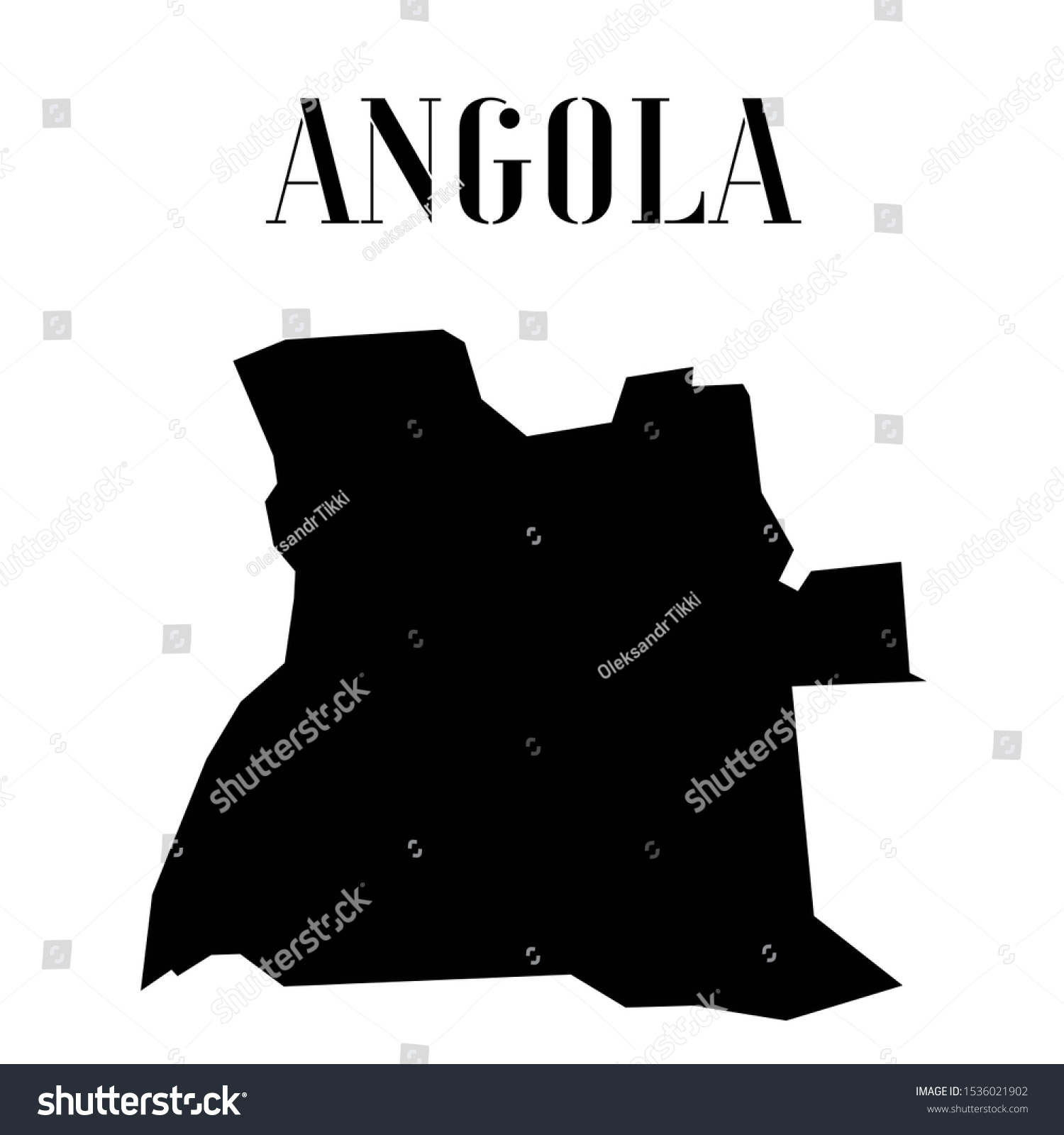 Angola Outline World Map Silhouette Vector Stock Vector (Royalty Free ...