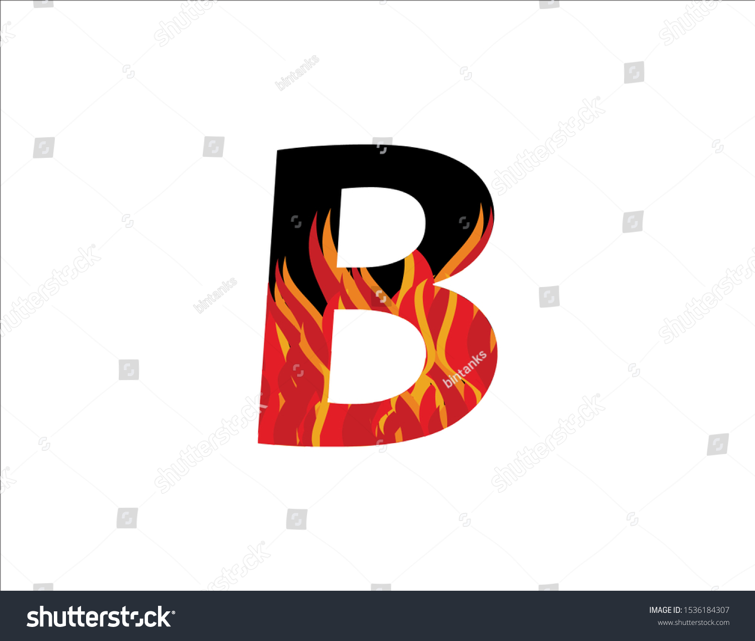 Fire Letter B Logo Icon Initial Stock Vector (Royalty Free) 1536184307 ...