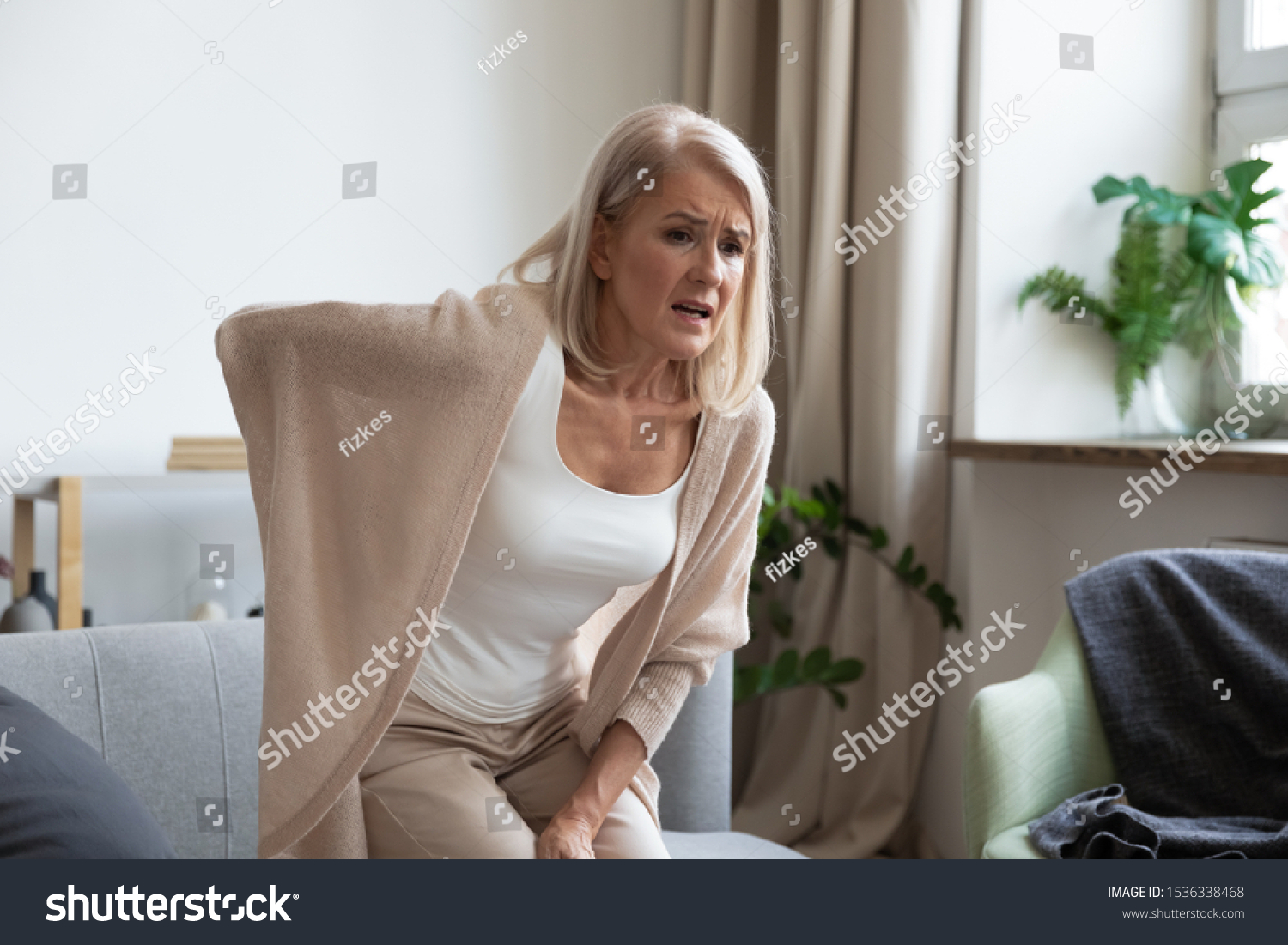 Worried Upset Middle Aged Mature Woman