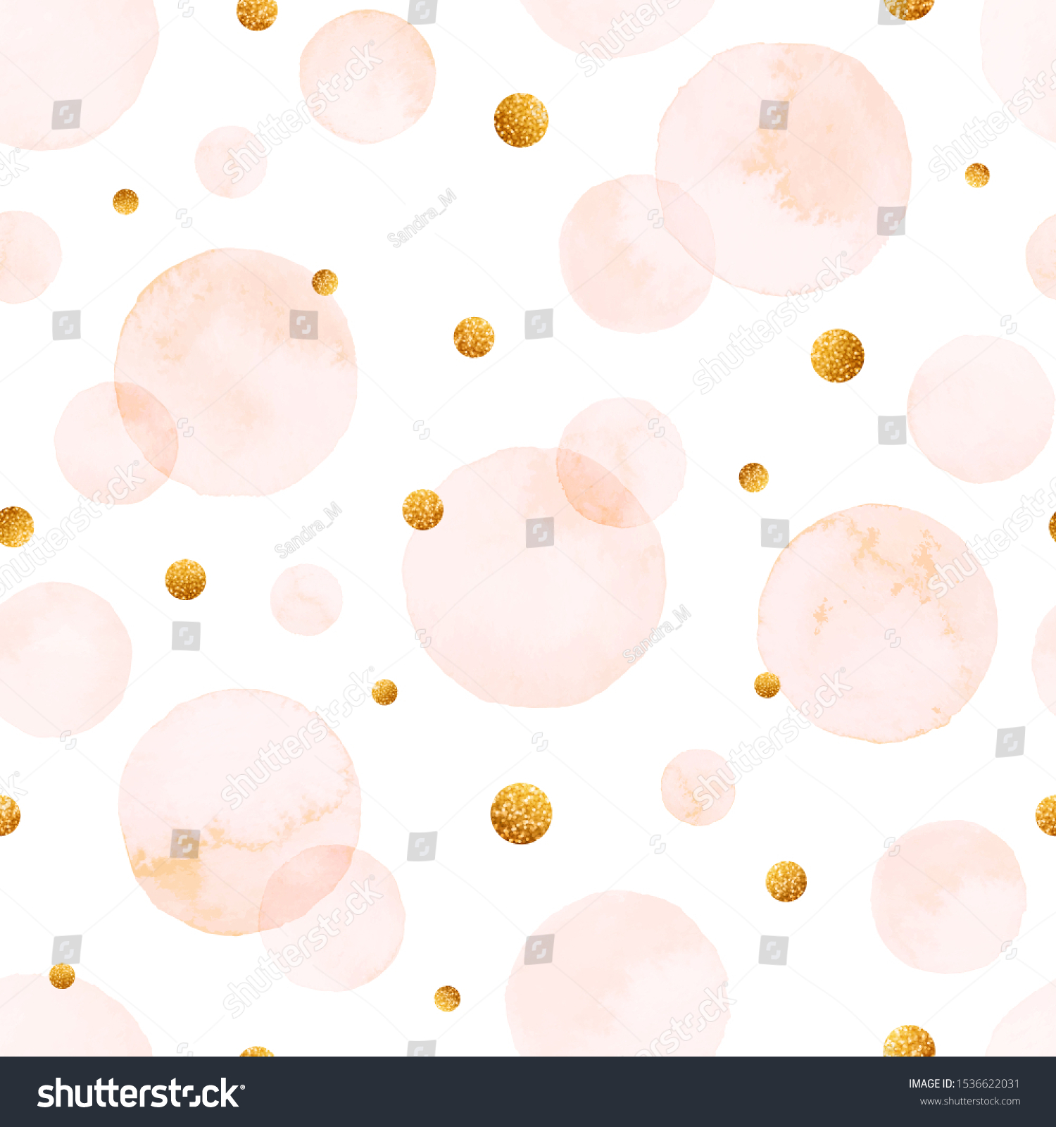 Watercolor Light Pink Bubbles Seamless Pattern Stock Vector (Royalty ...