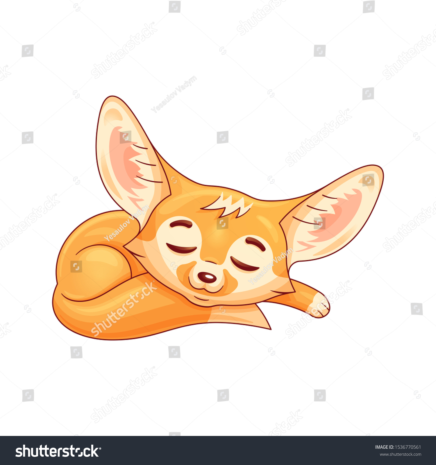 cute fennec fox drawing