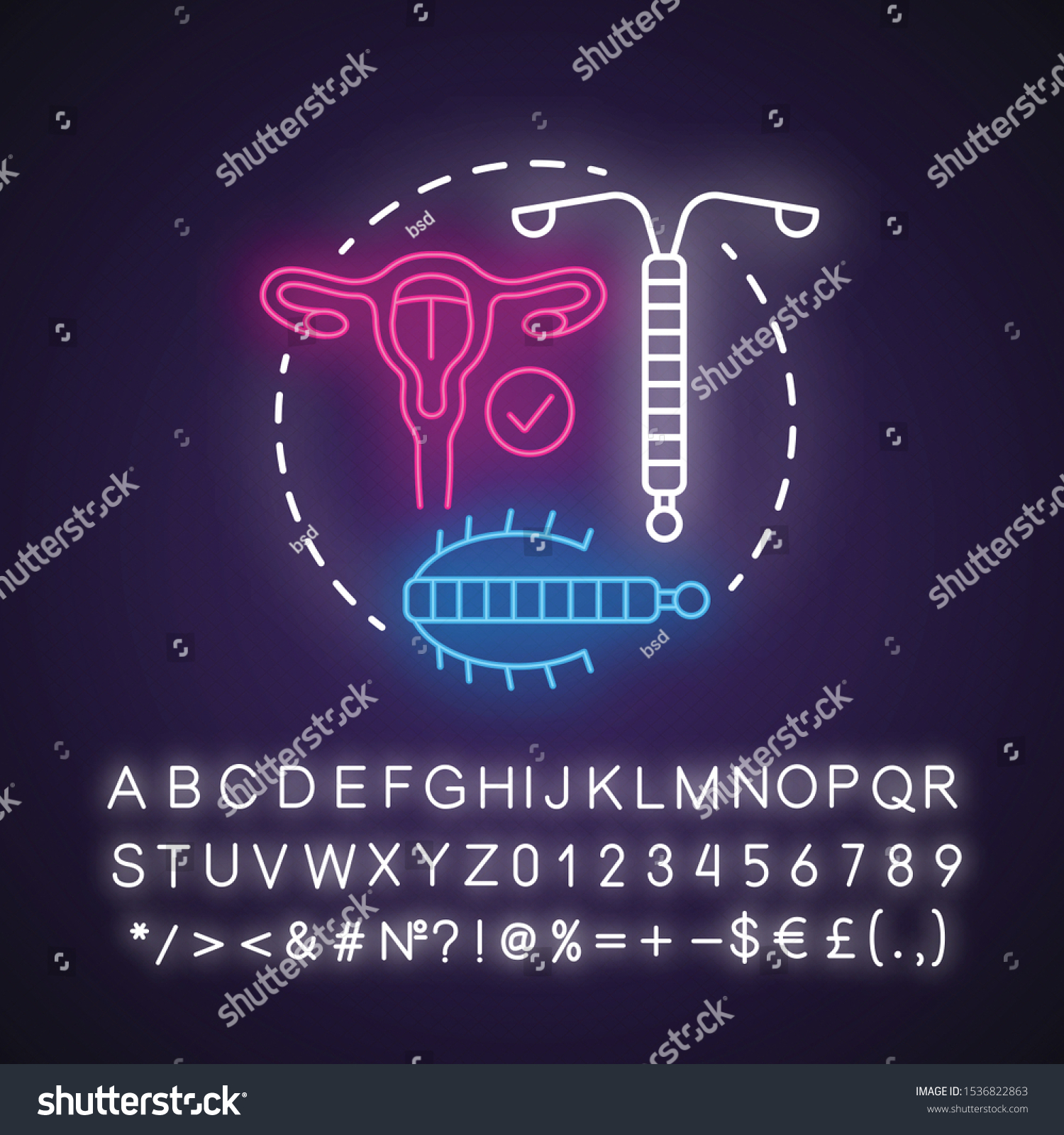 Intrauterine Device Neon Light Concept Icon Stock Vector Royalty Free 7850