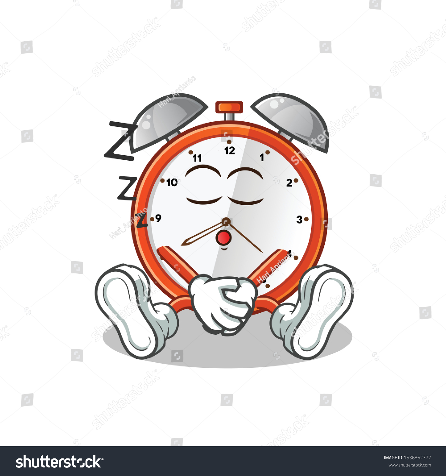 Alarm Clock Sleep Mascot Vector Cartoon Stock Vector (royalty Free 