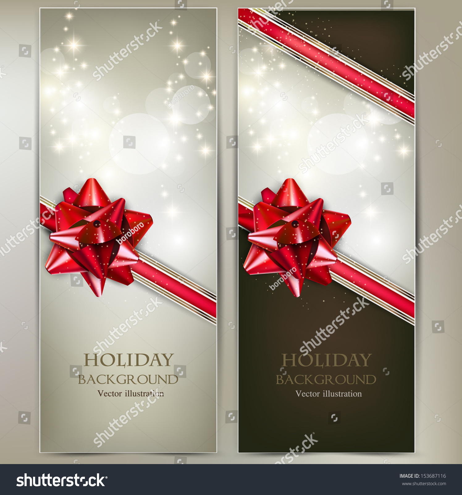Greeting Cards Red Bows Copy Space Stock Vector (Royalty Free ...