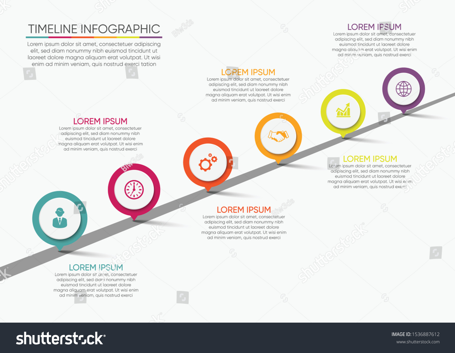 Business Road Map Timeline Infographic Icons Stock Vector (Royalty Free ...