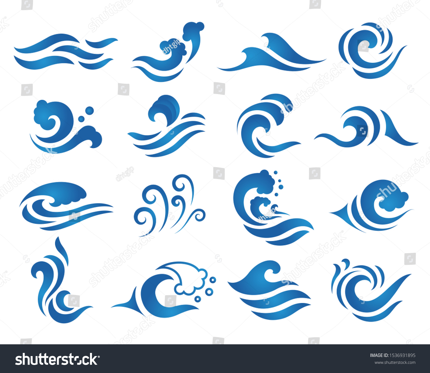 Wave Water Logo Design Templateisolated On Stock Vector (Royalty Free ...