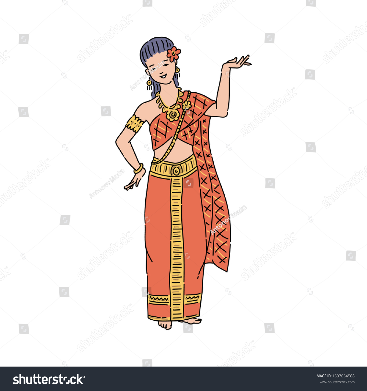 thailand national costume clipart png