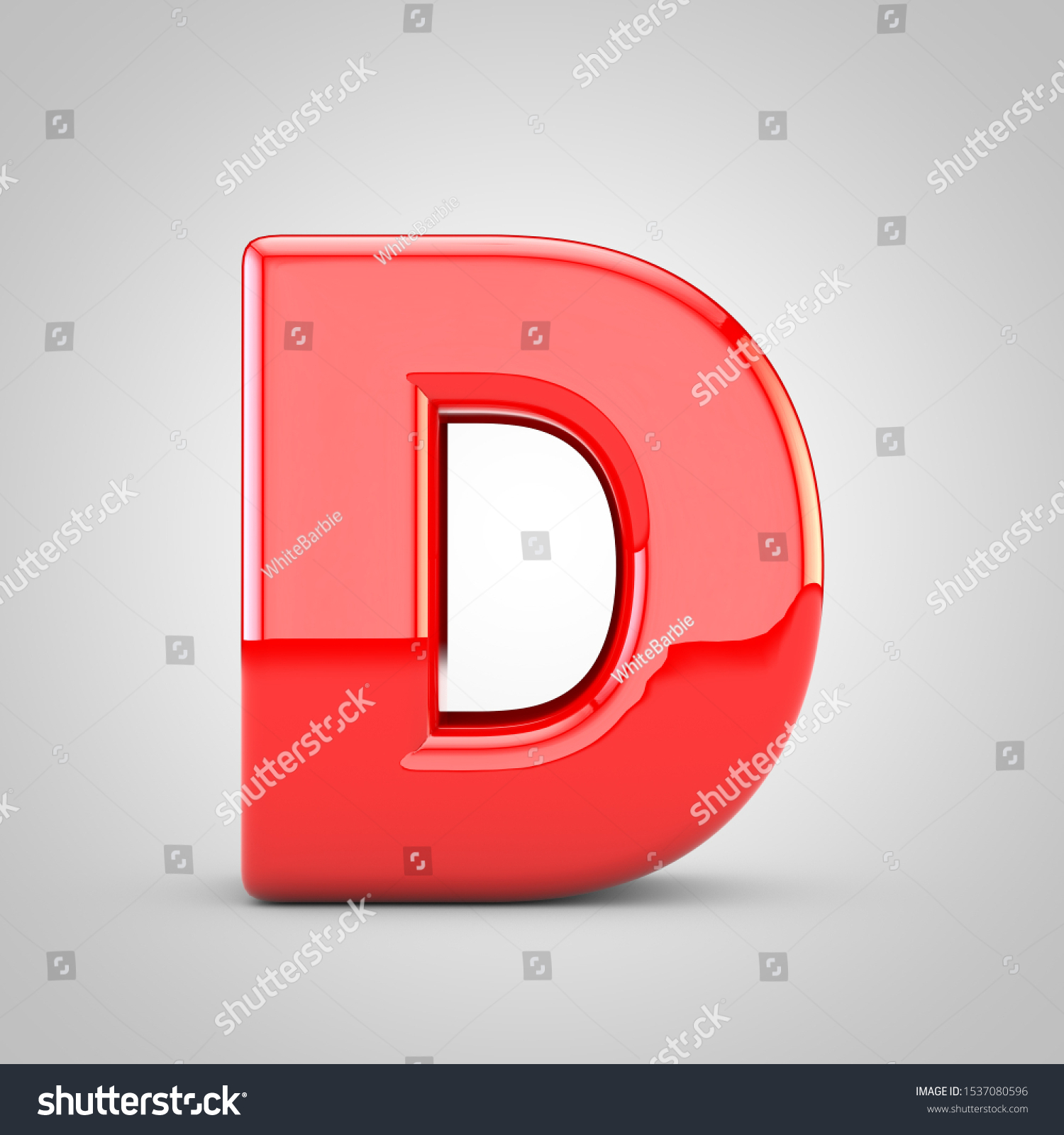 3d Red Letter D Uppercase Isolated Stock Illustration 1537080596 ...