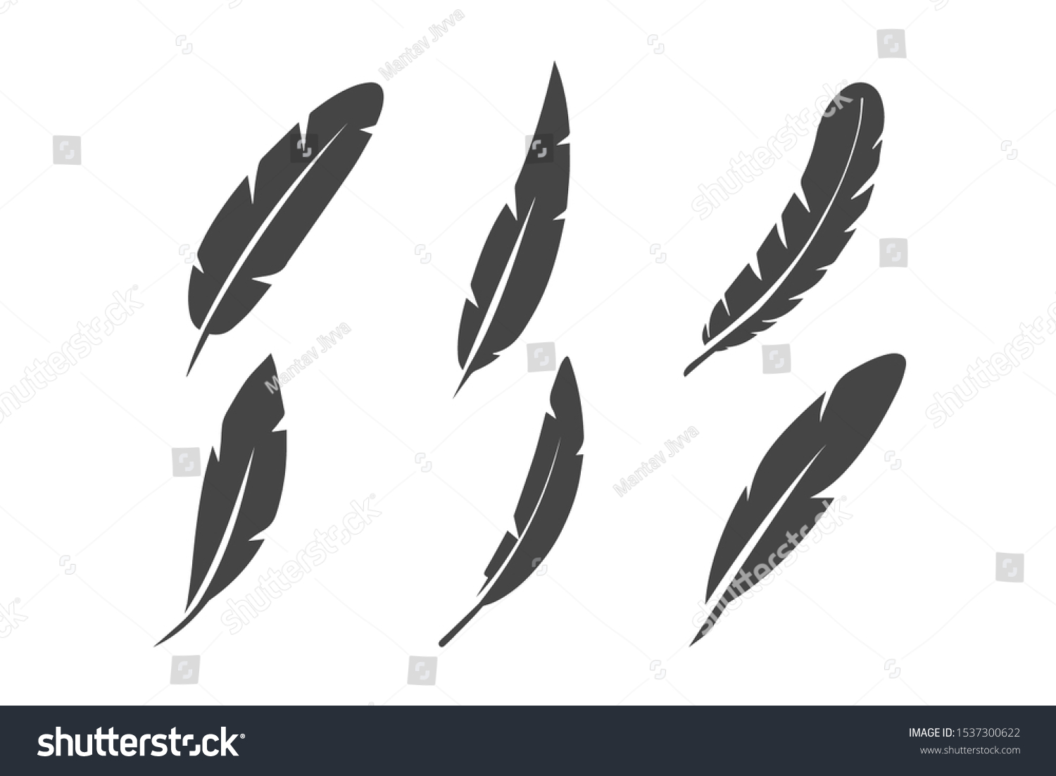 Feather Icon Template Color Editable Feathers Stock Vector (Royalty ...