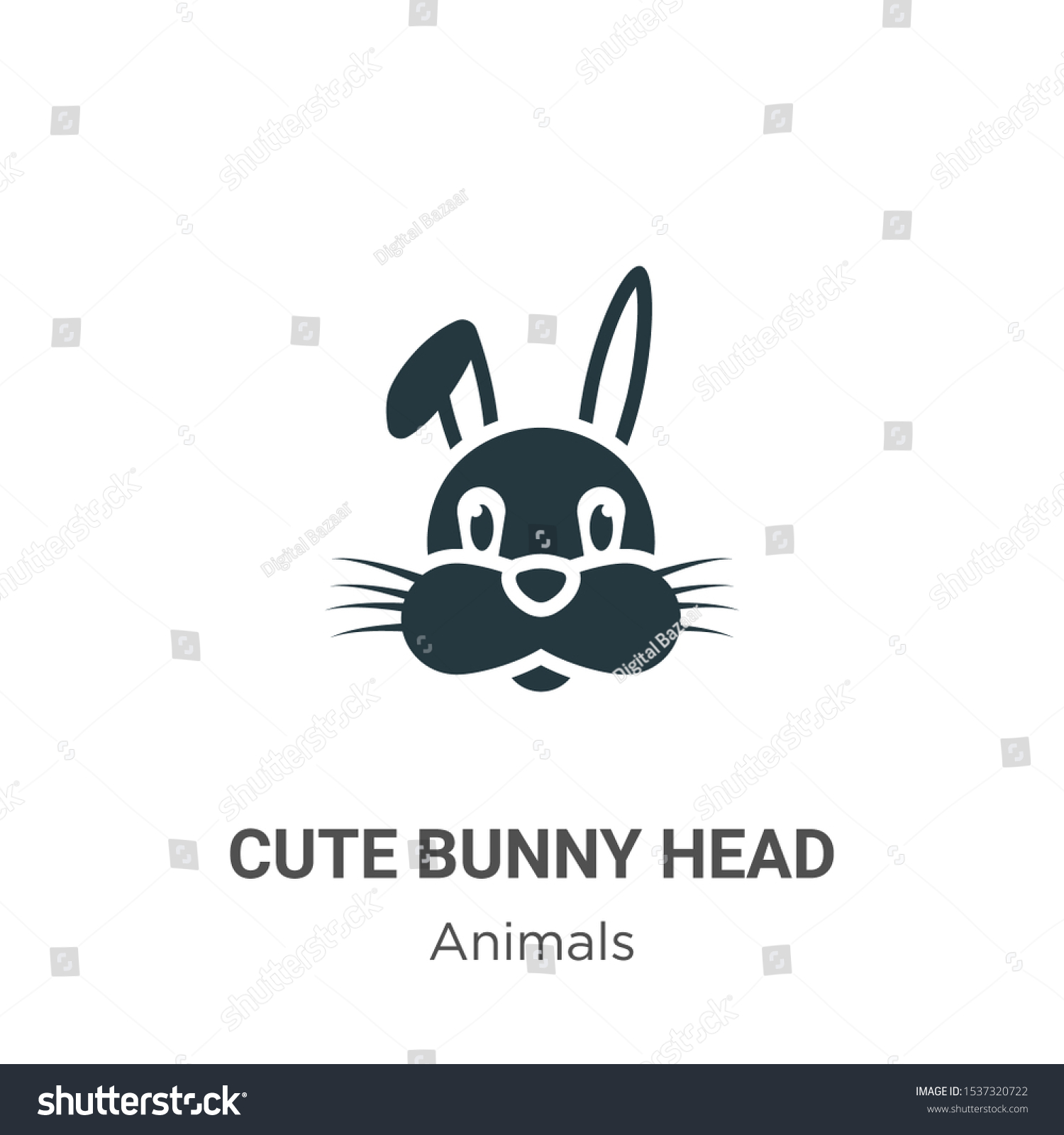 Cute Bunny Head Vector Icon On Stock Vector (Royalty Free) 1537320722 ...