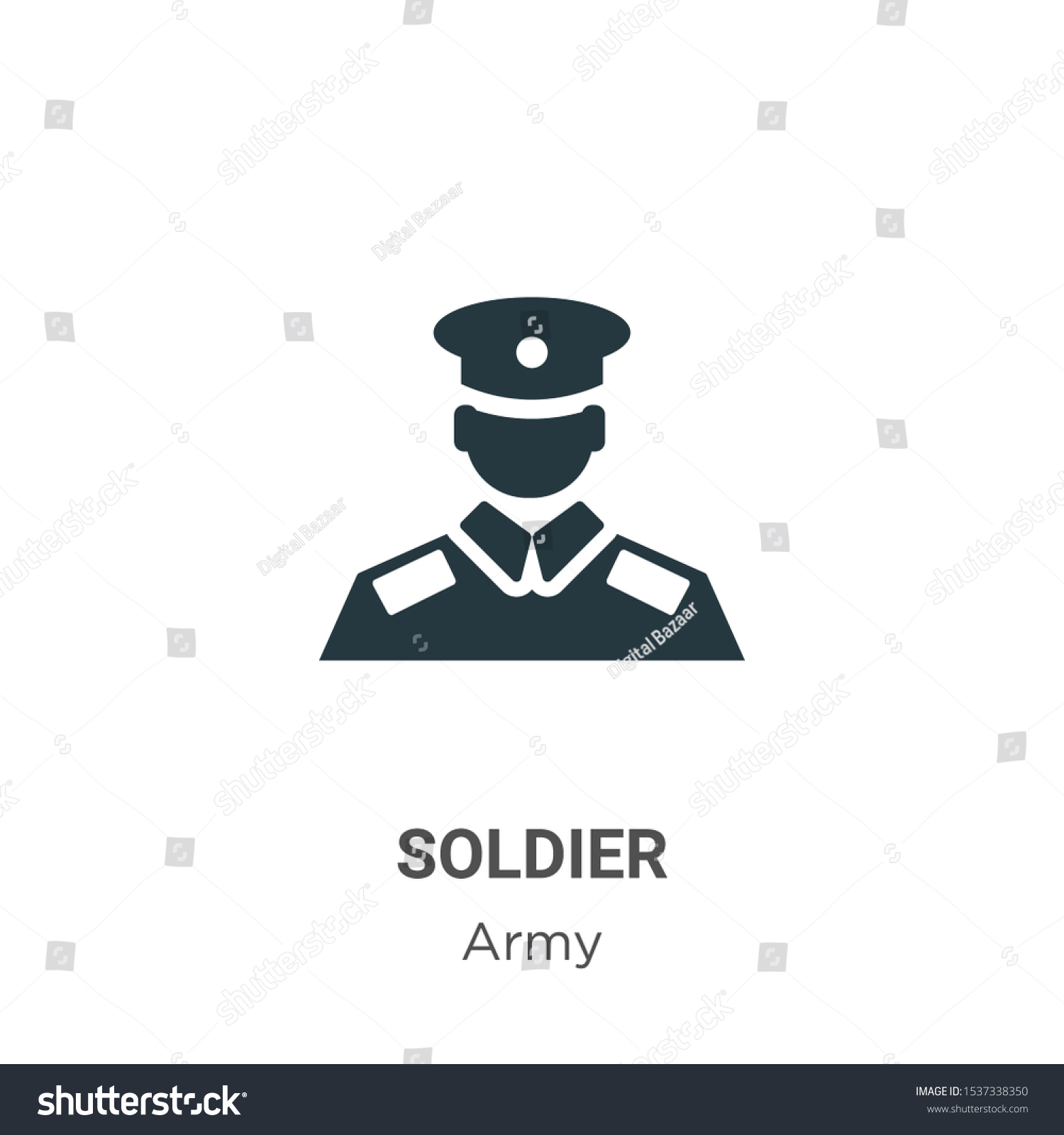 Soldier Vector Icon On White Background Stock Vector (Royalty Free ...