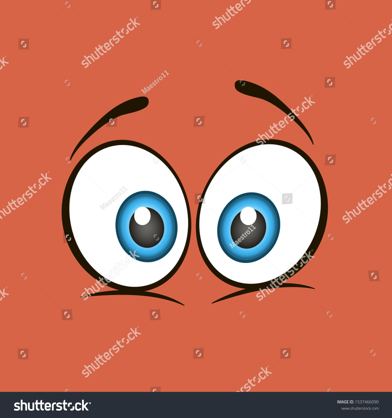 Cartoon Eyes On Green Background Vector Stock Vector (Royalty Free ...