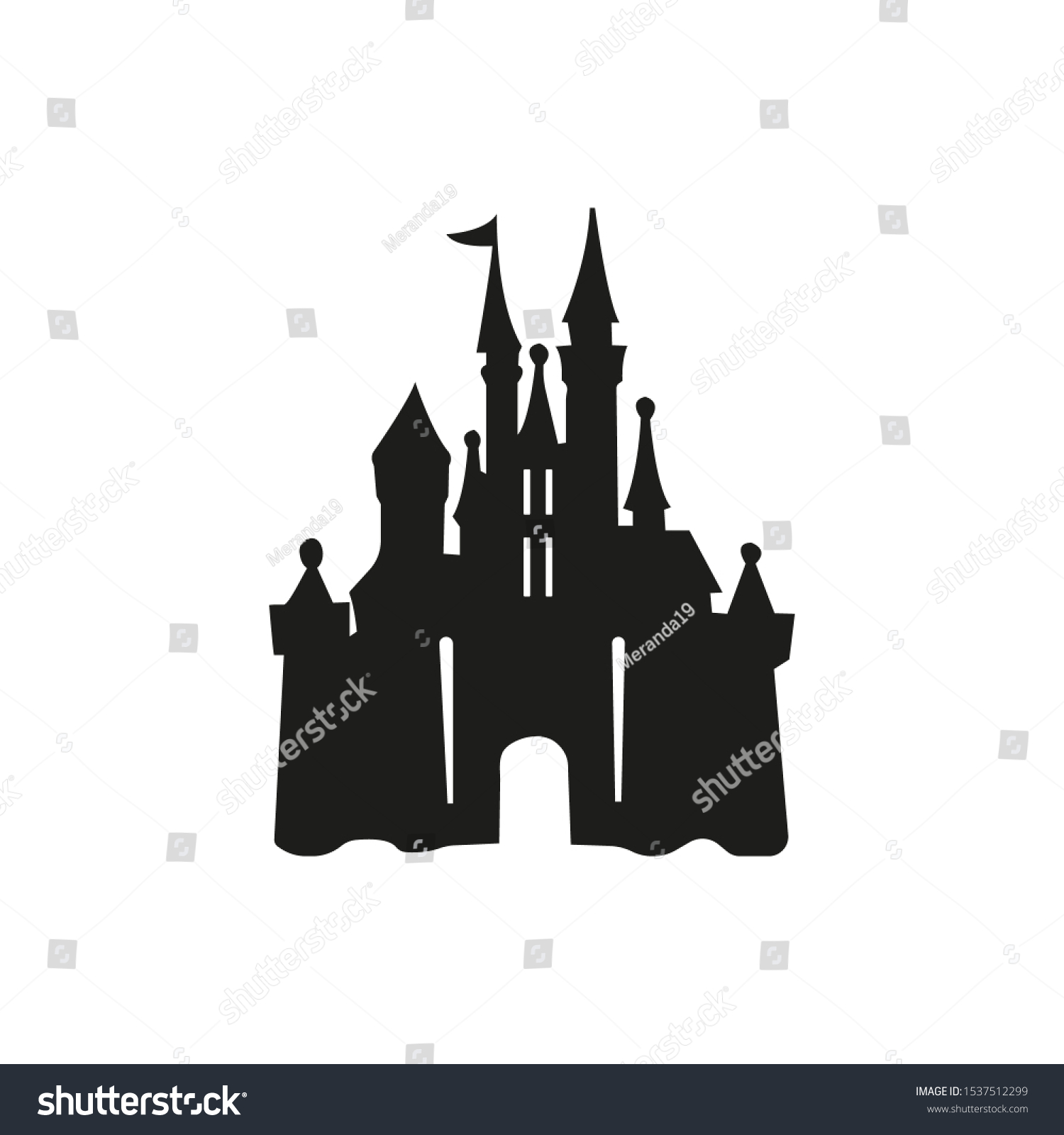 Castle Logo Icon Vector Illustration Design Stock Vector (Royalty Free ...