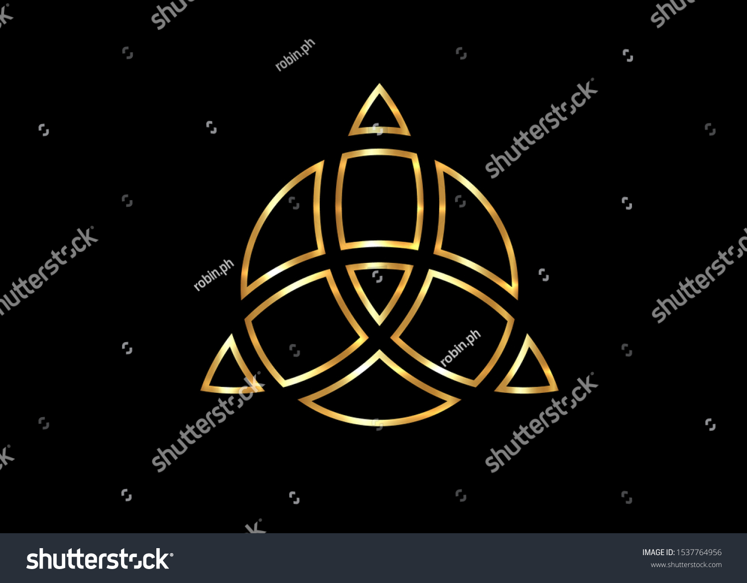 Triquetra Geometric Logo Gold Trinity Knot Stock Vector (Royalty Free ...