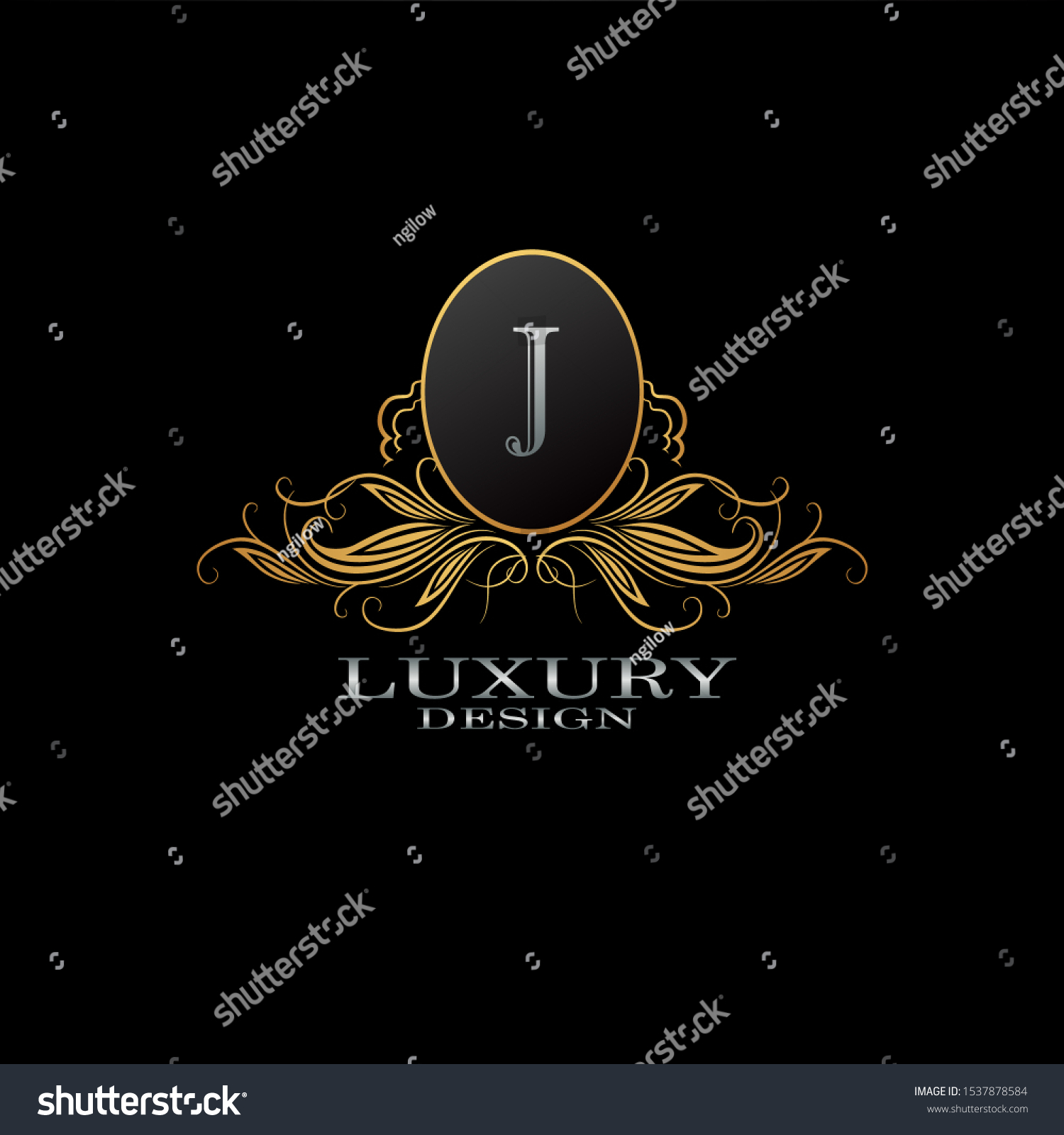 Golden Luxury Letter J Logo Icon Stock Vector (Royalty Free) 1537878584 ...