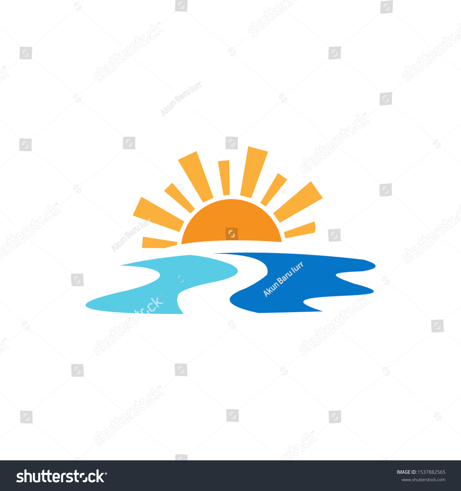 Sun River Logo Design Inspiration Stock Vector (Royalty Free ...