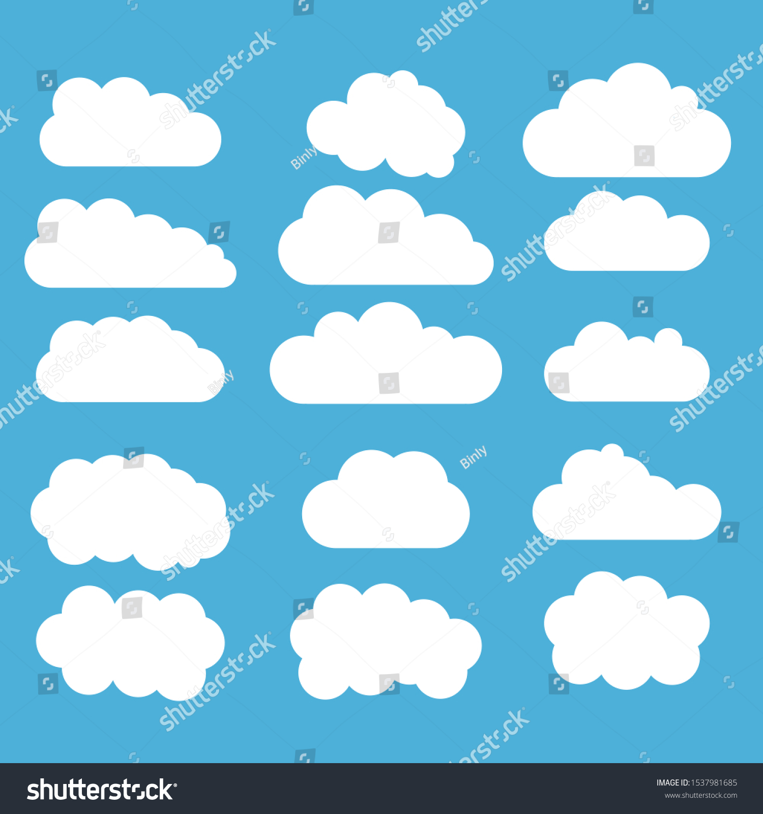 Set Cloud Icons Vector Illustration Stock Vector (Royalty Free ...