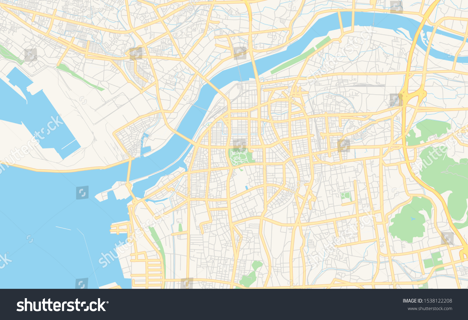 Printable Street Map Wakayama Prefecture Wakayama Stock Vector (Royalty ...