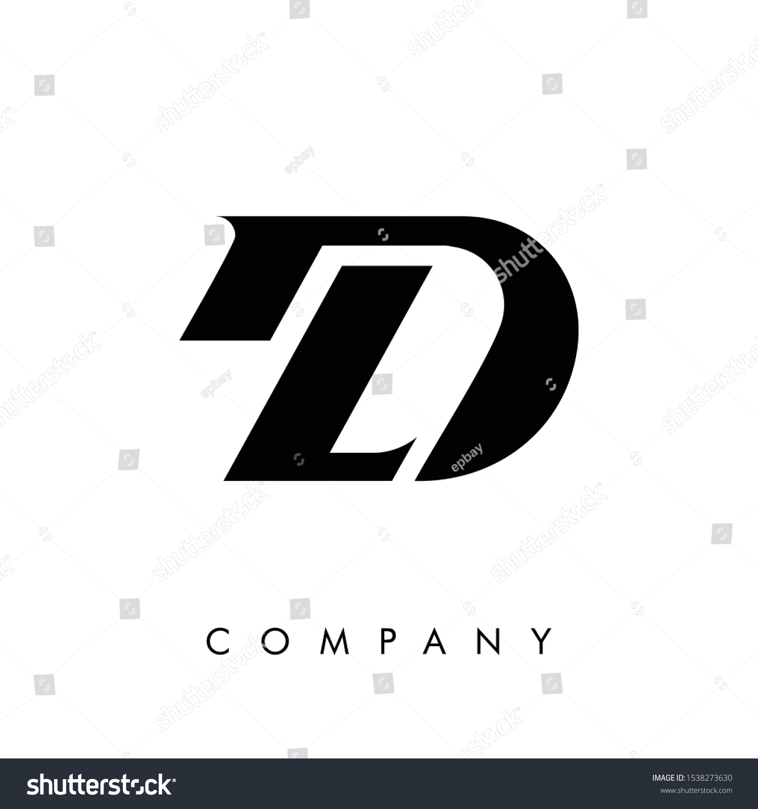 Logo Design Letter D Black Background Stock Vector (Royalty Free ...