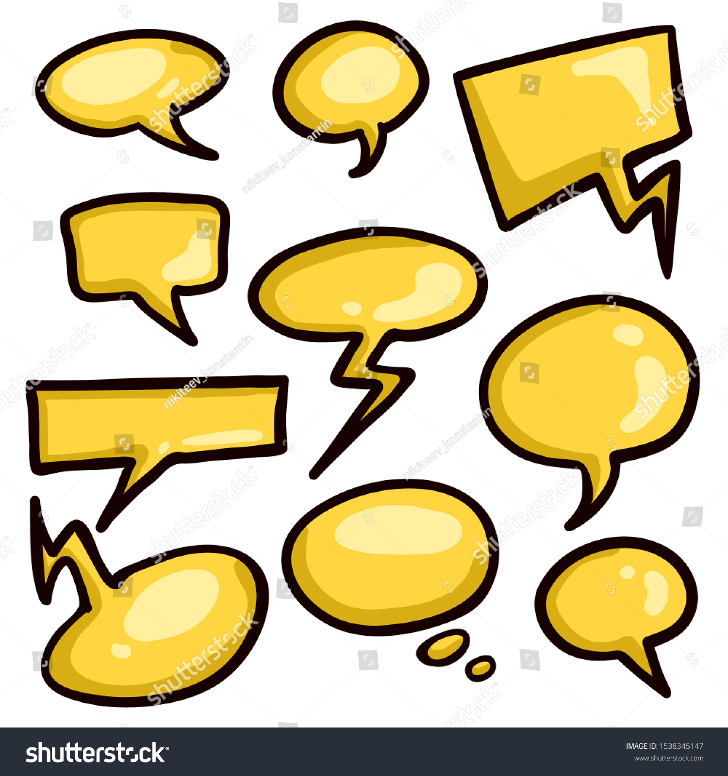 Vector Cartoon Set Speech Bubbles Comics Stock Vector Royalty Free 1538345147 Shutterstock 