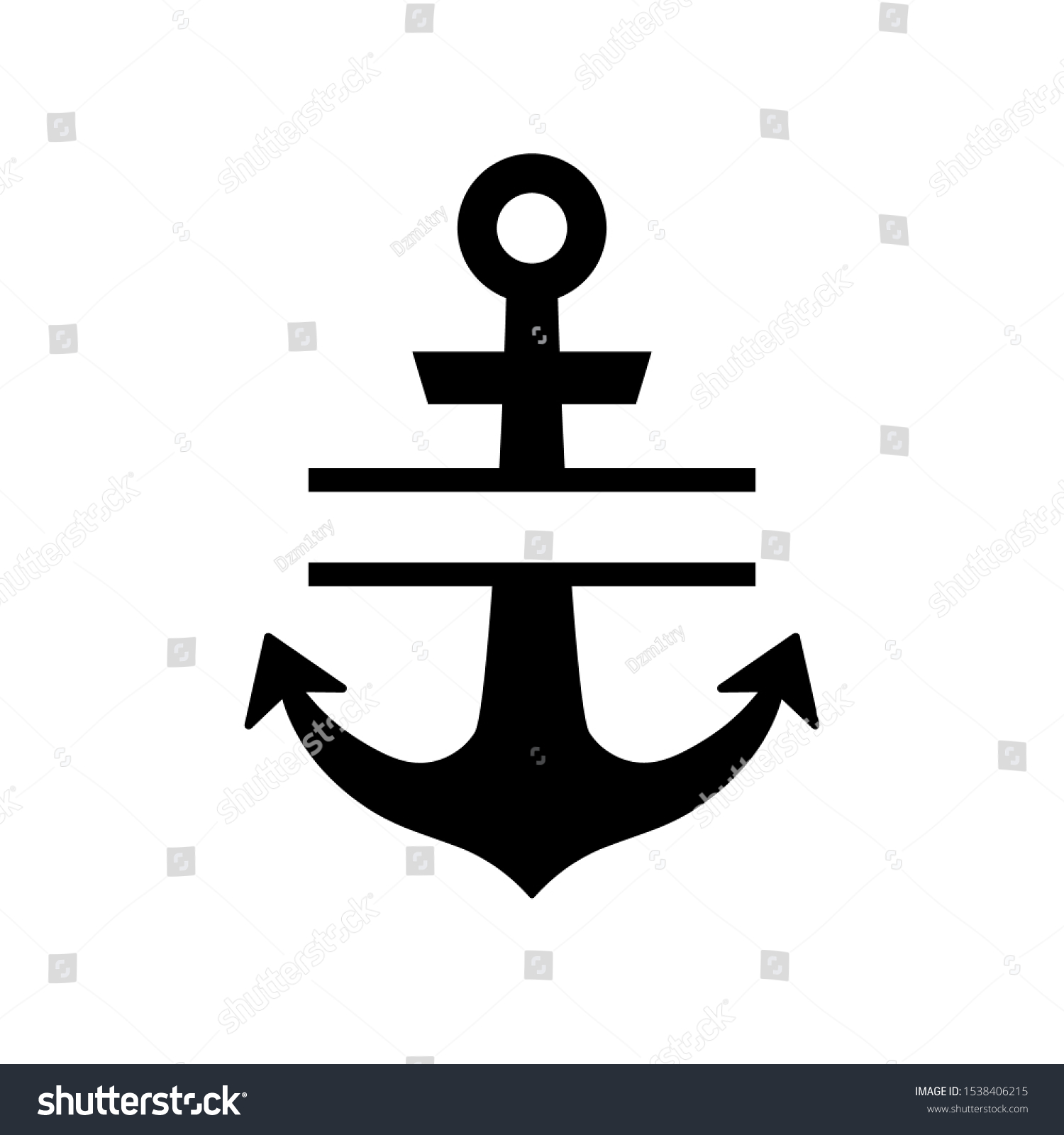 Anchor Split Monogram Frame Clipart Image Stock Vector (Royalty Free ...