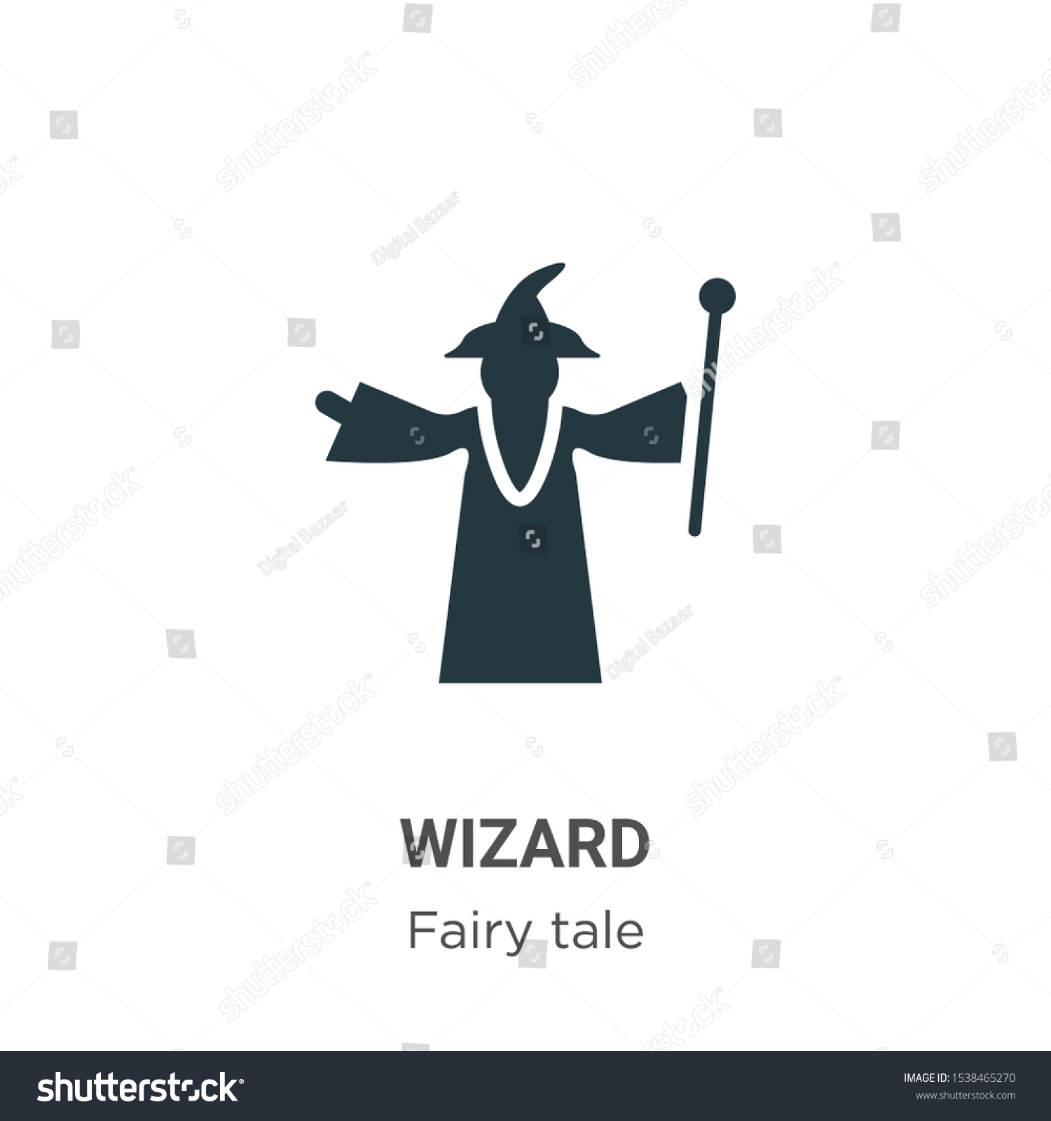 Wizard Vector Icon On White Background Stock Vector (Royalty Free ...