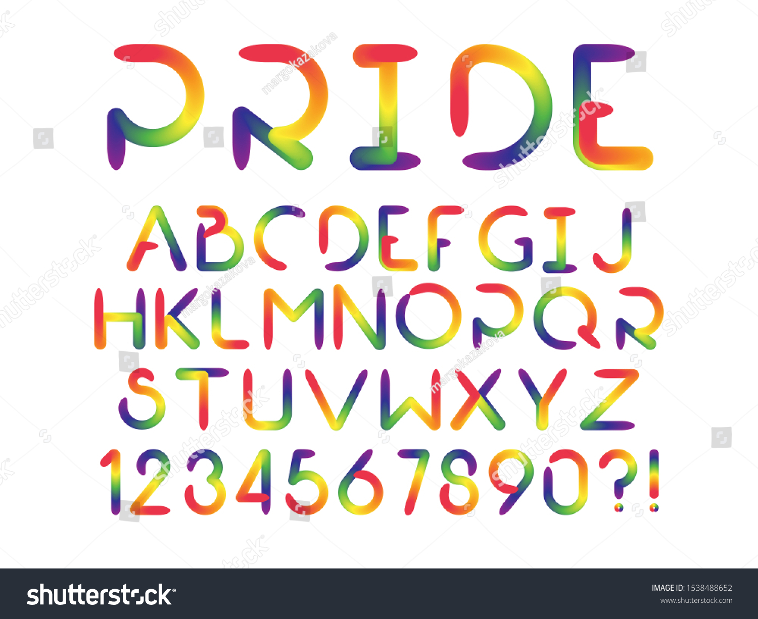 Rainbow Font Lgbt Letters Abc Symbol Stock Vector Royalty Free Shutterstock