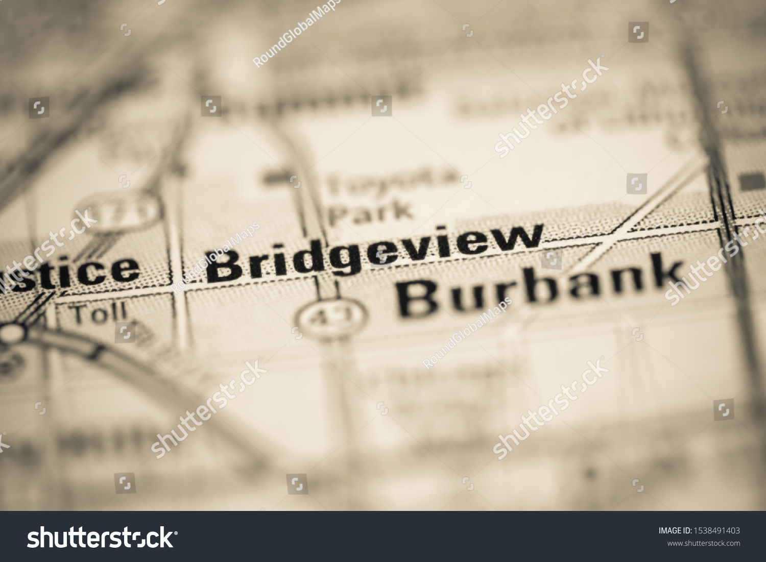 Bridgeview On Map United States America Stock Photo 1538491403 ...