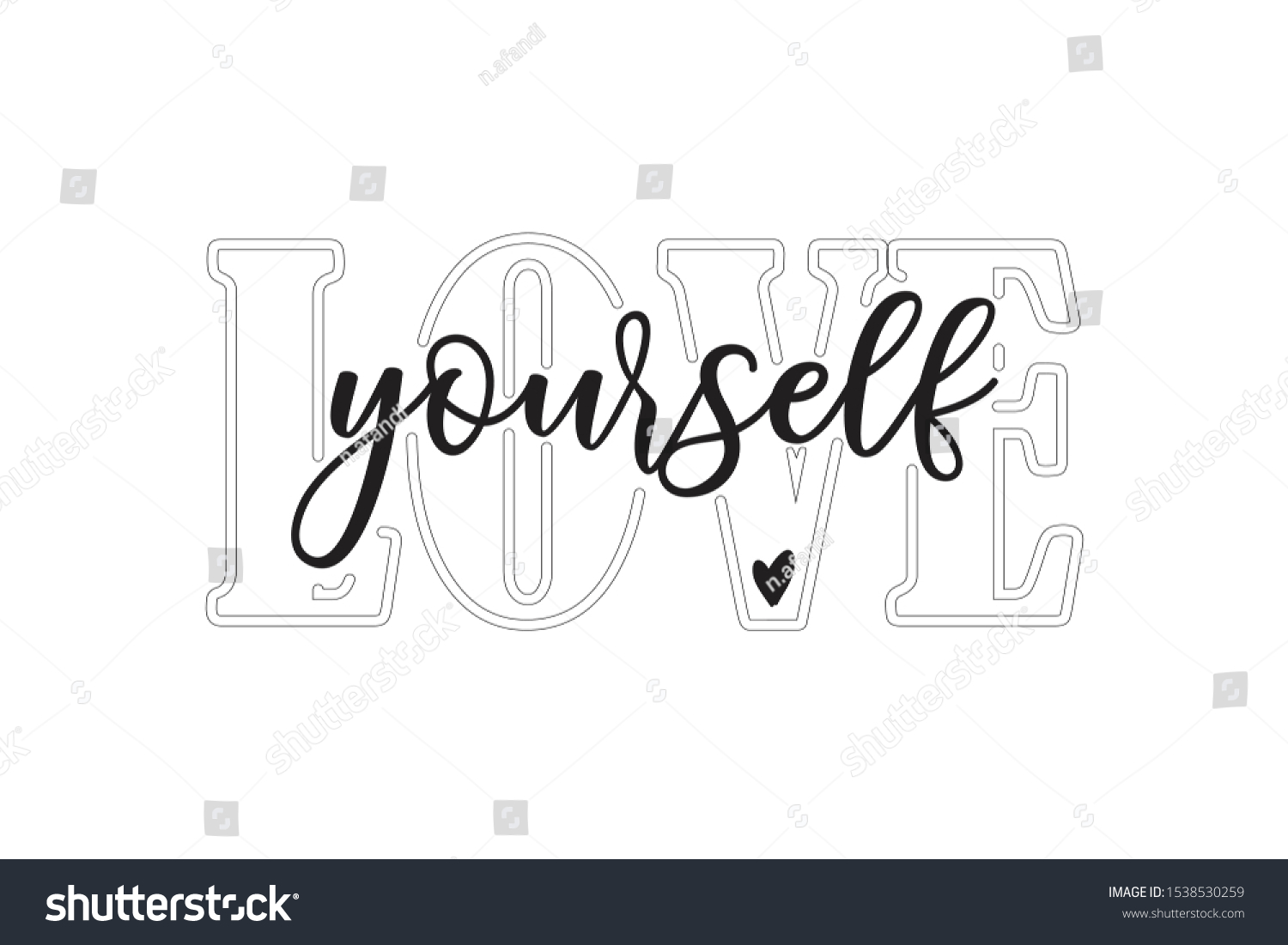 Love Yourself Quote Modern Calligraphy Text Stock Vector (Royalty Free ...