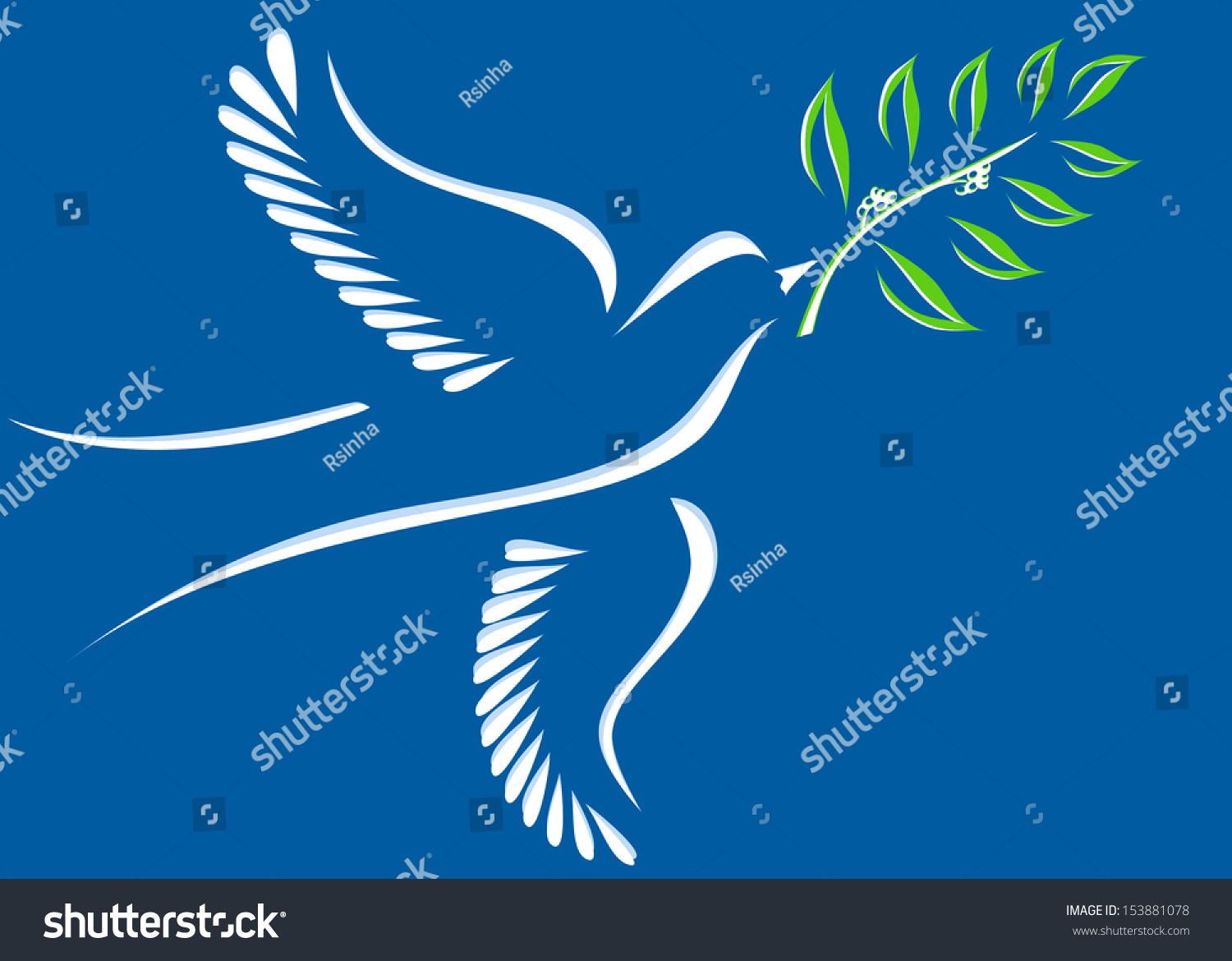 Dove Bird Peace Olive Branch Stock Vector Royalty Free 153881078 Shutterstock