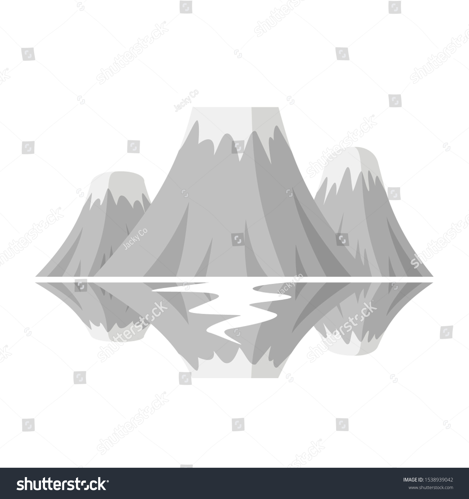 Mountain Icons Isolated On White Background Stock Vector Royalty Free