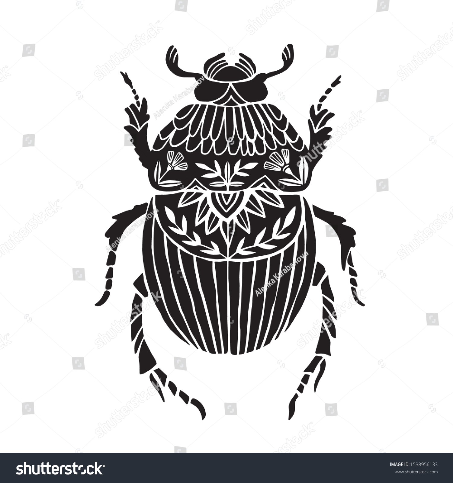 Monochrome Bug Print Design Poster Tshirt Stock Vector (Royalty Free ...