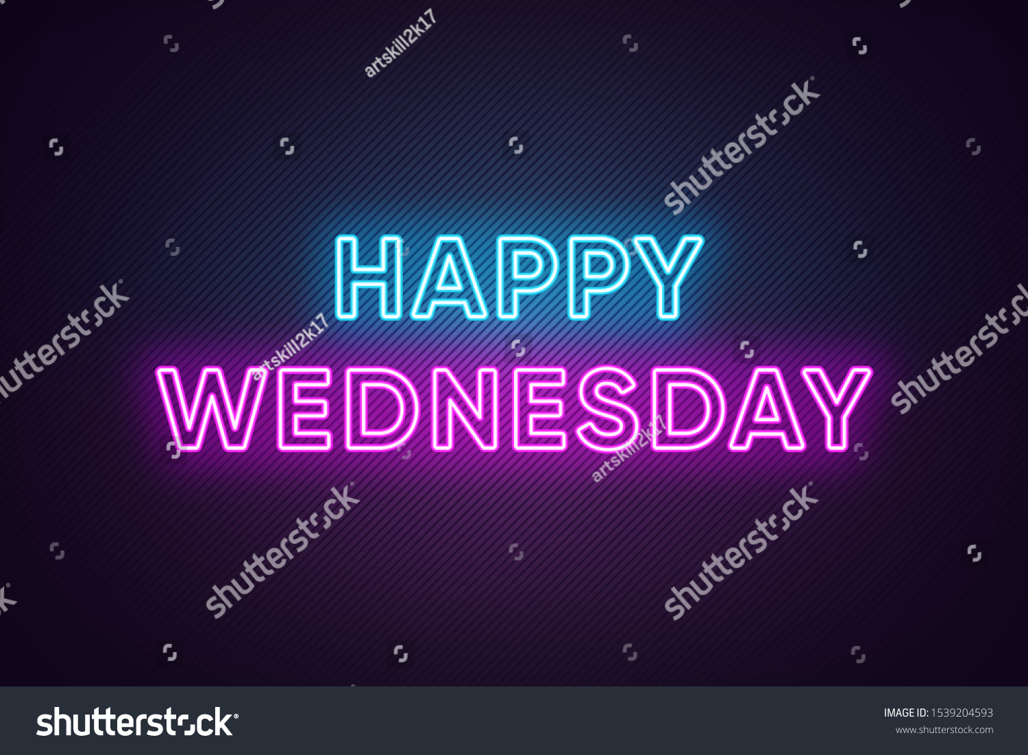 Neon Text Happy Wednesday Greeting Banner Stock Vector (Royalty Free ...