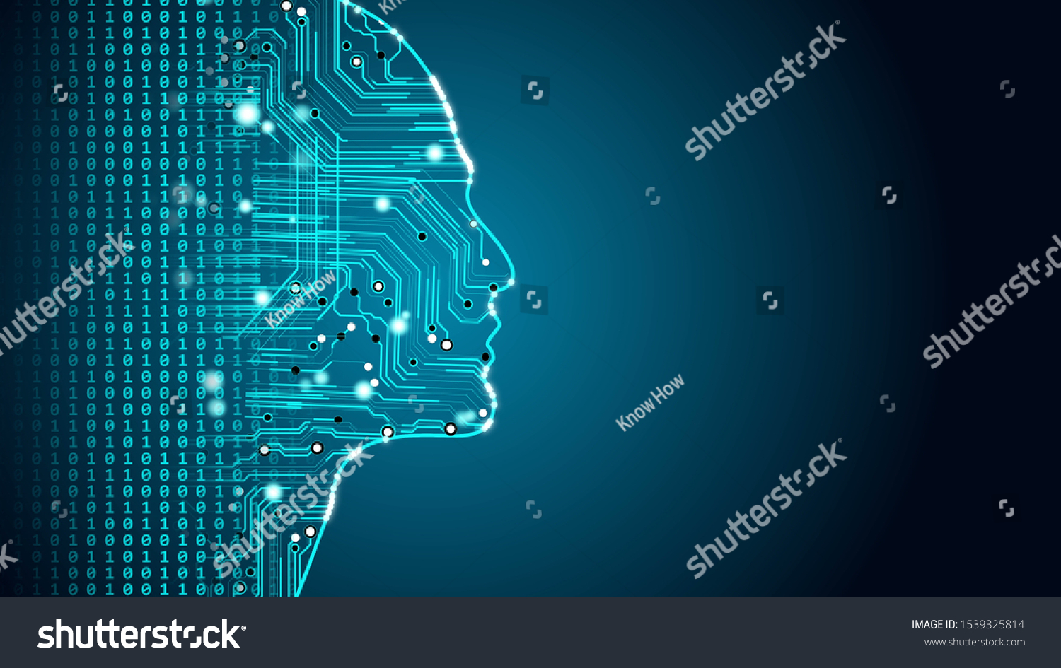 Machine Learning Future Ai Tech Human Stock Illustration 1539325814 ...